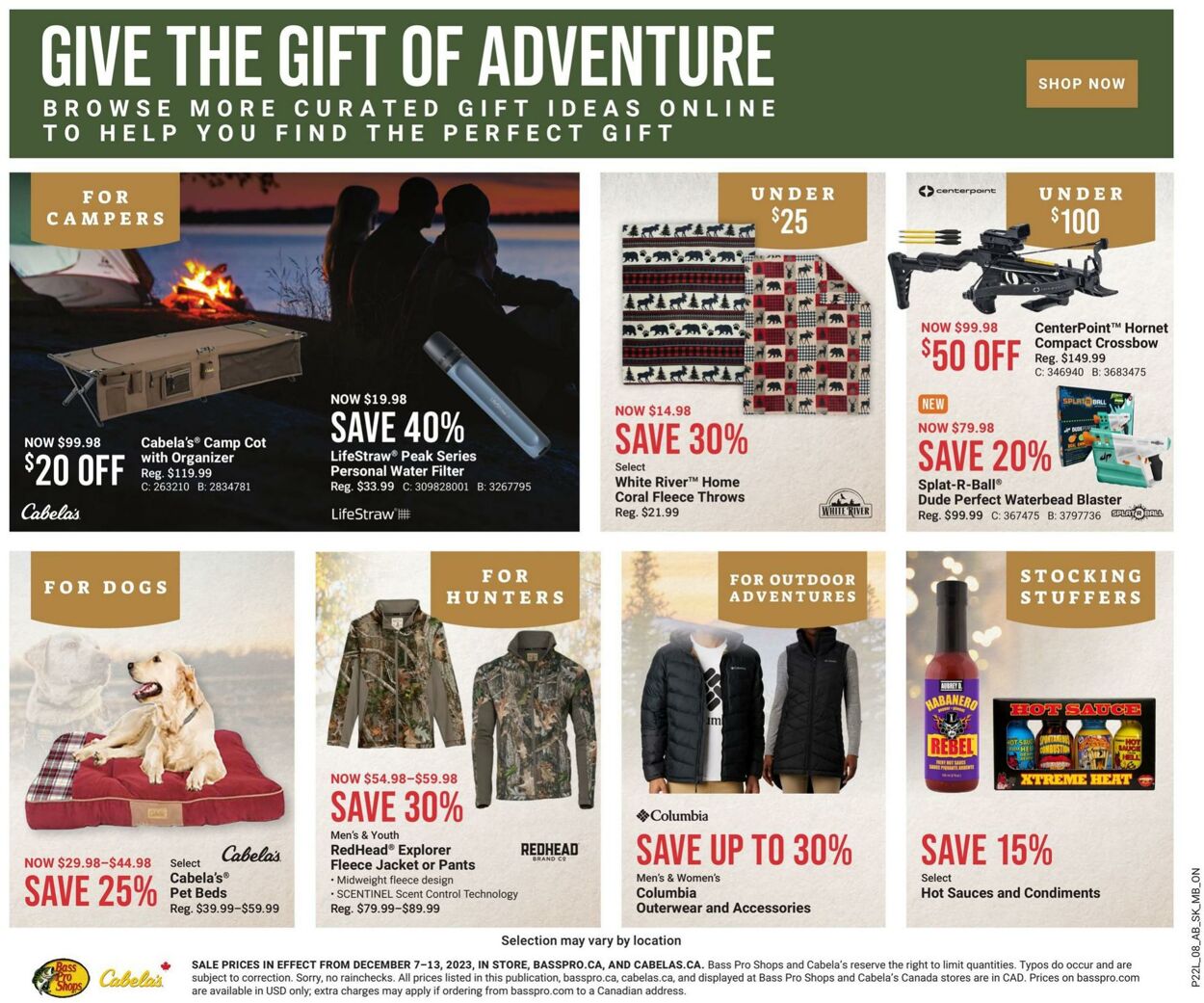 Bass Pro Shops Promotional Flyer Christmas 2023 Valid from 07.12 to