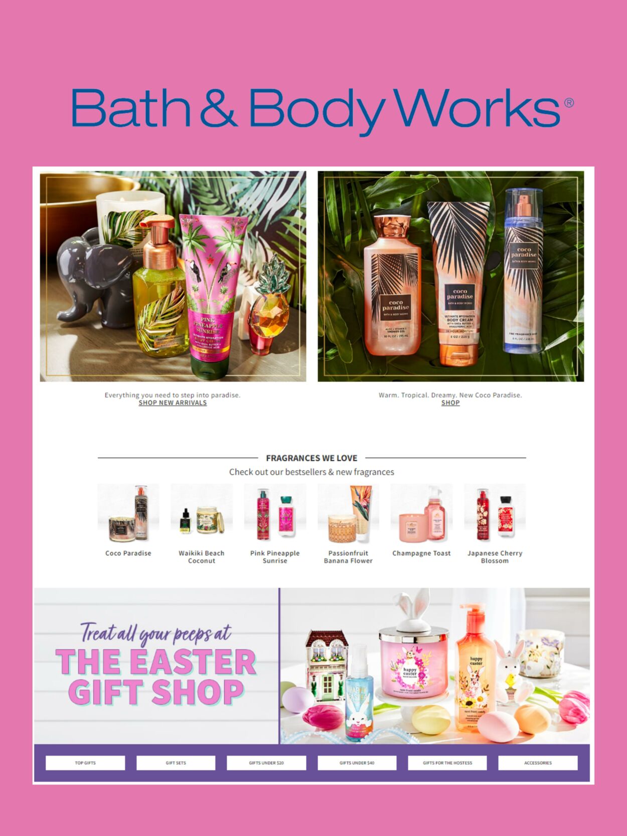 Bath & Body Works Promotional flyers