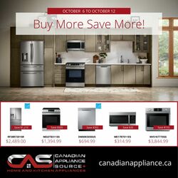 Flyer Canadian Appliance Source 06.10.2022-12.10.2022