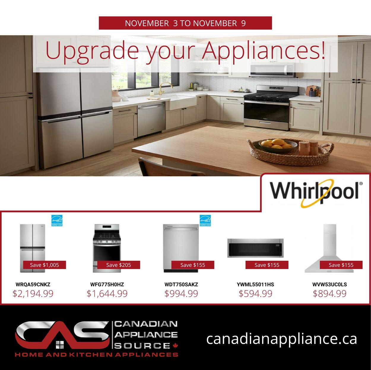 Flyer Canadian Appliance Source 03.11.2022 - 09.11.2022