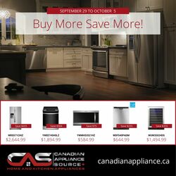 Flyer Canadian Appliance Source 29.09.2022-05.10.2022