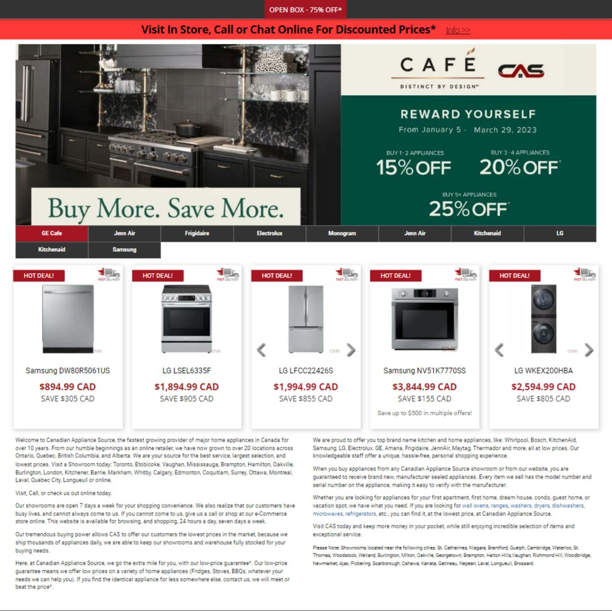 Flyer Canadian Appliance Source 02.03.2023 - 08.03.2023
