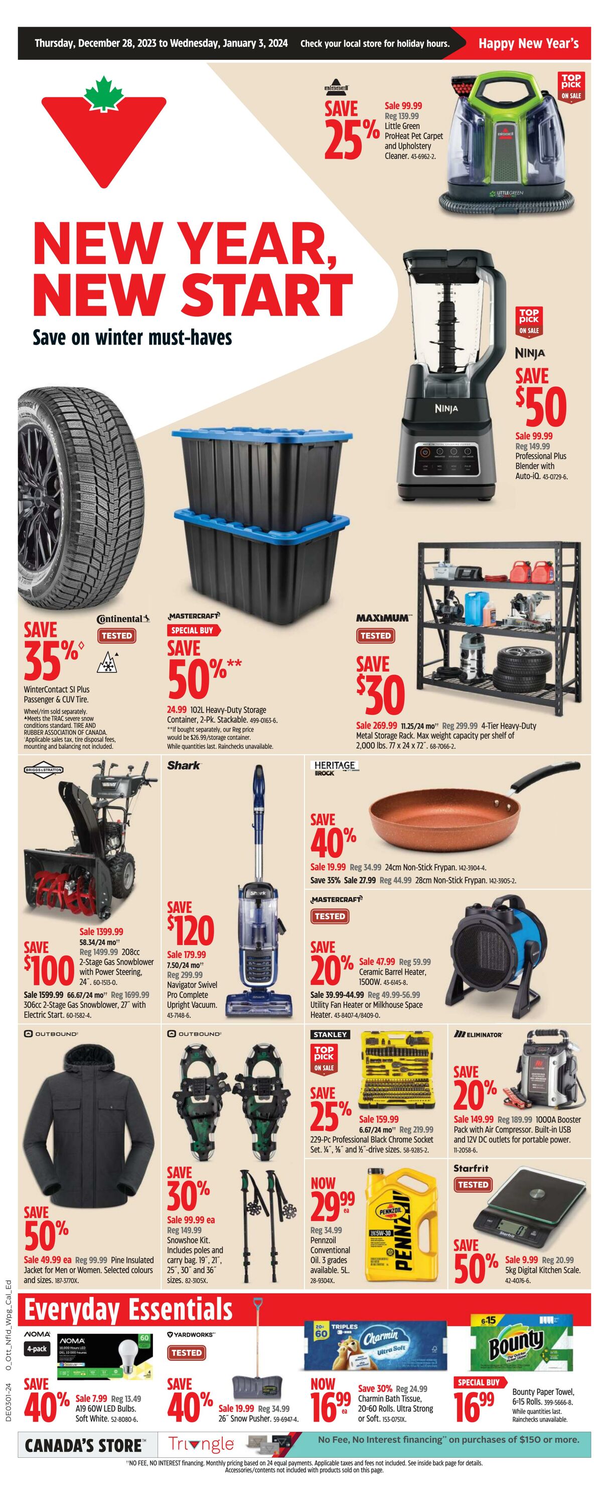 Canadian Tire Promotional Flyer Valid from 28.12 to 03.01 Page nb 1