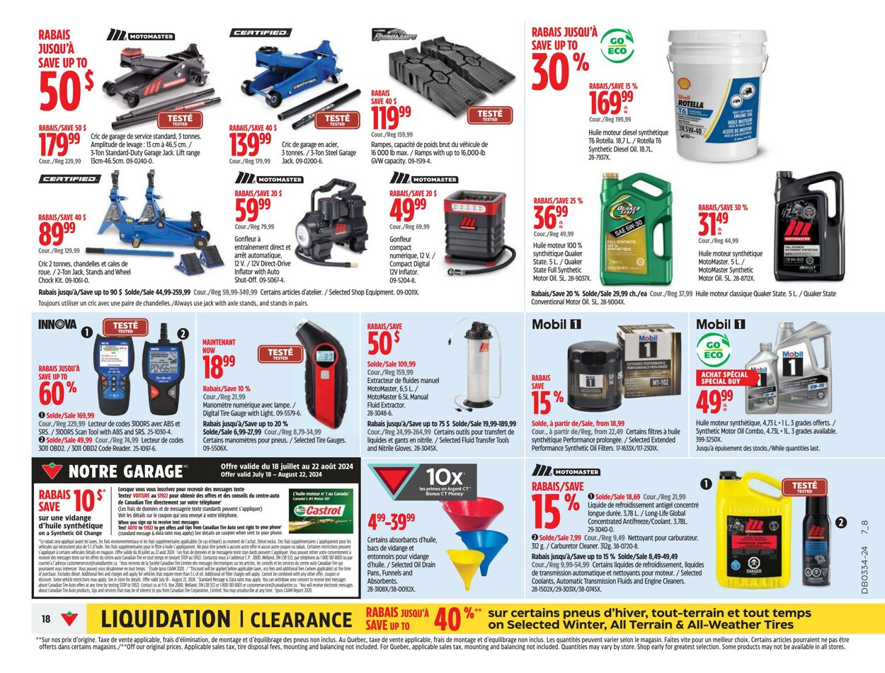 Flyer Canadian Tire 15.08.2024 - 21.08.2024