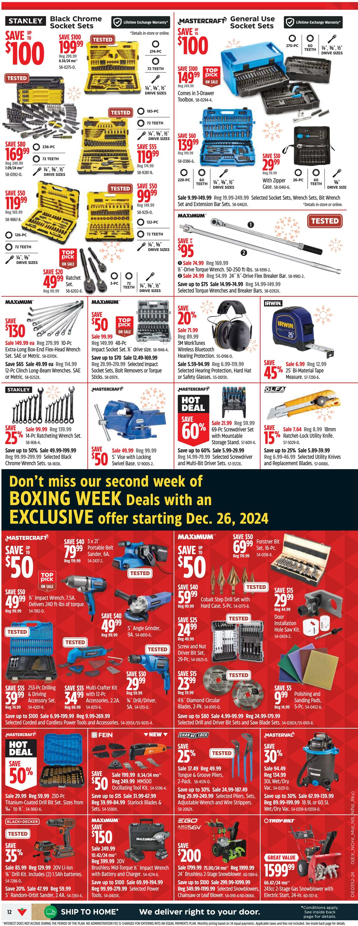 Flyer Canadian Tire 19.12.2024 - 29.12.2024