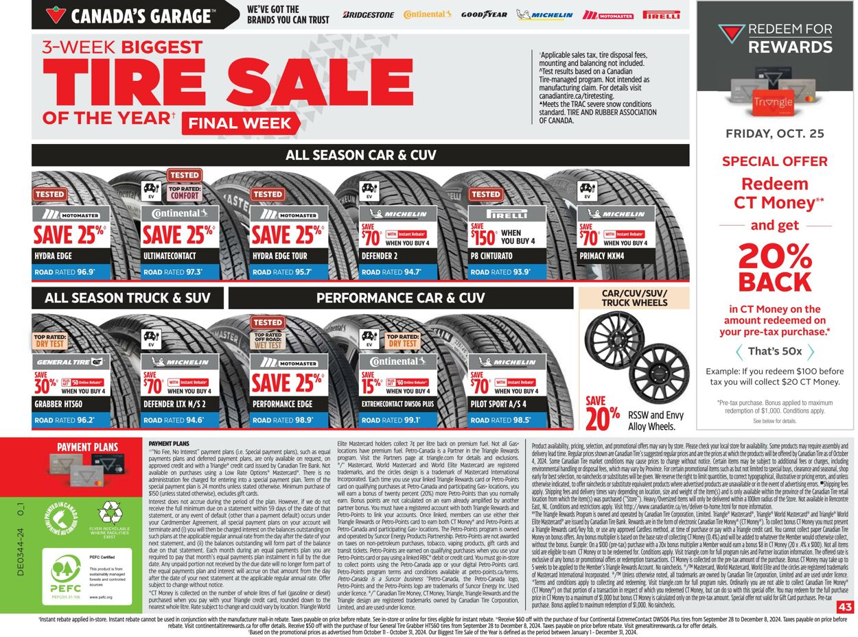 Flyer Canadian Tire 24.10.2024 - 30.10.2024