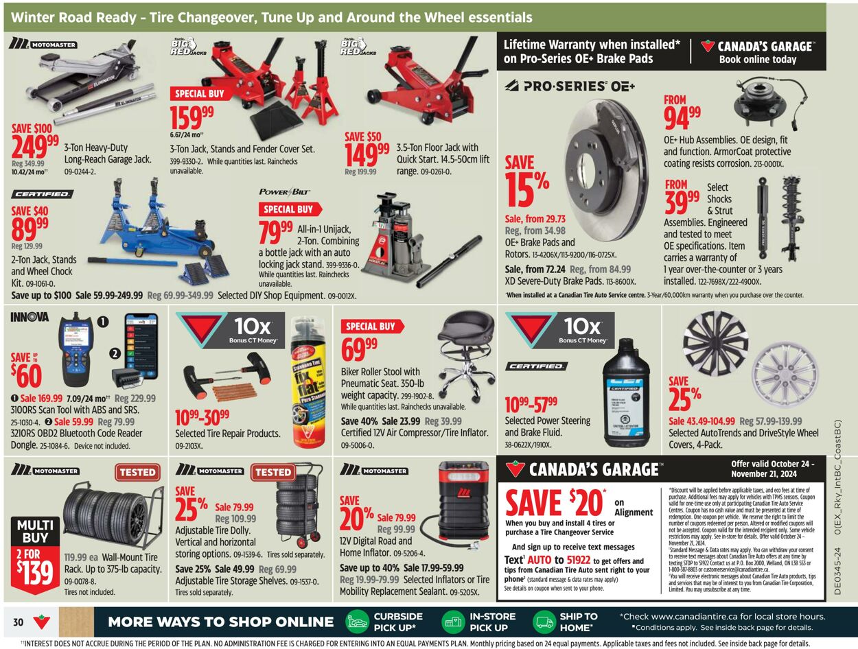 Flyer Canadian Tire 31.10.2024 - 06.11.2024