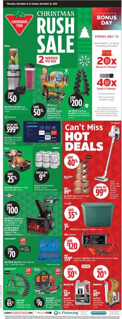 Flyer Canadian Tire 12.12.2024 - 22.12.2024