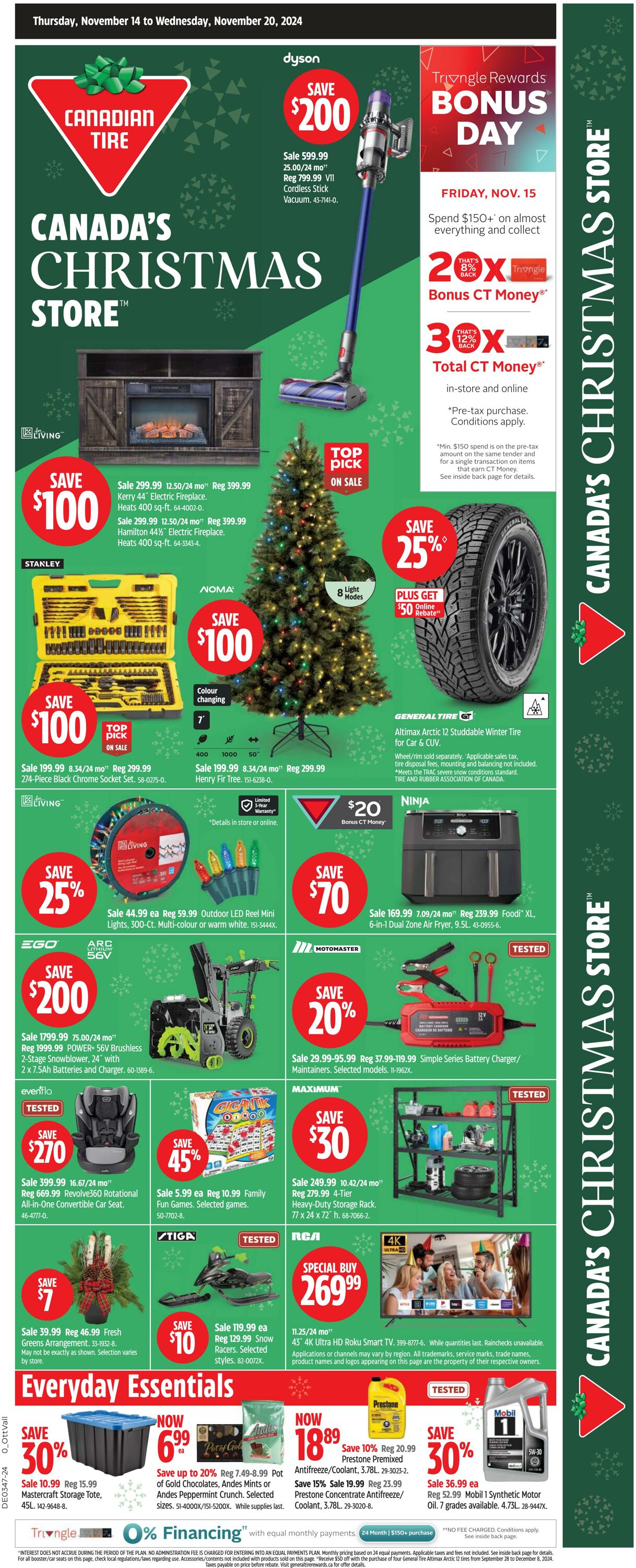 Flyer Canadian Tire - Weekly Flyer 14 Nov 2024 - 20 Nov 2024