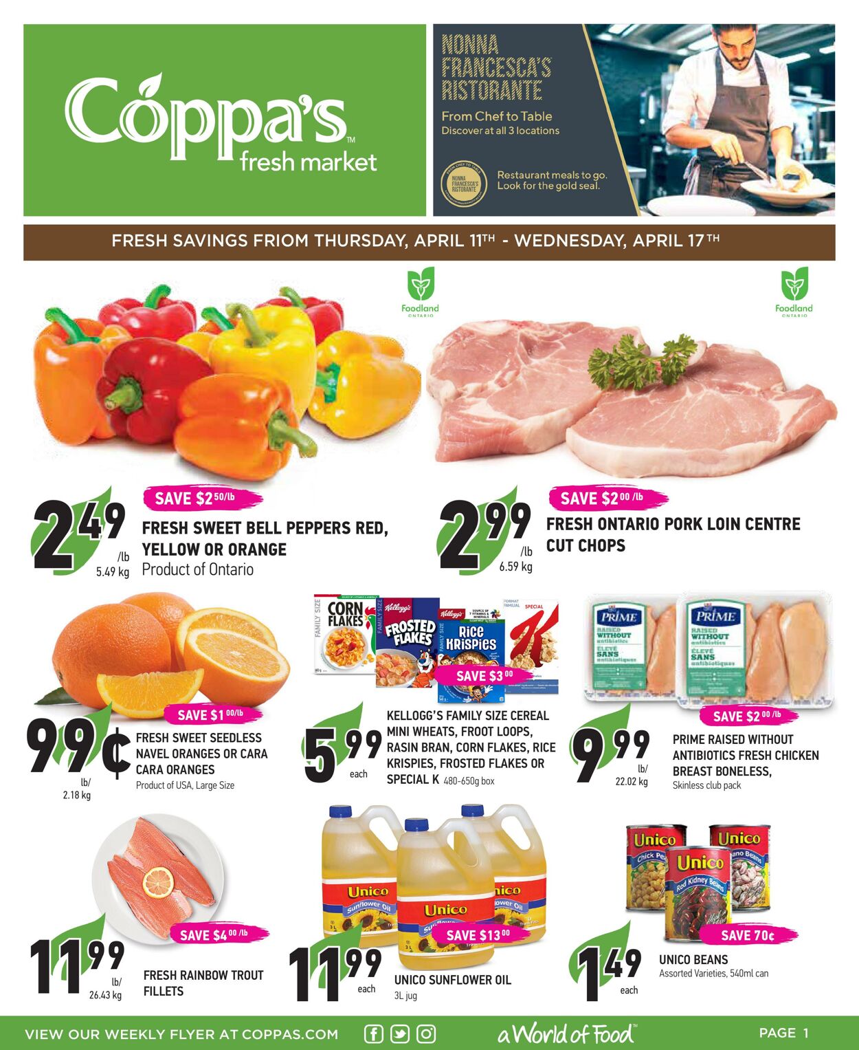 Coppa's Fresh Market Promotional flyers