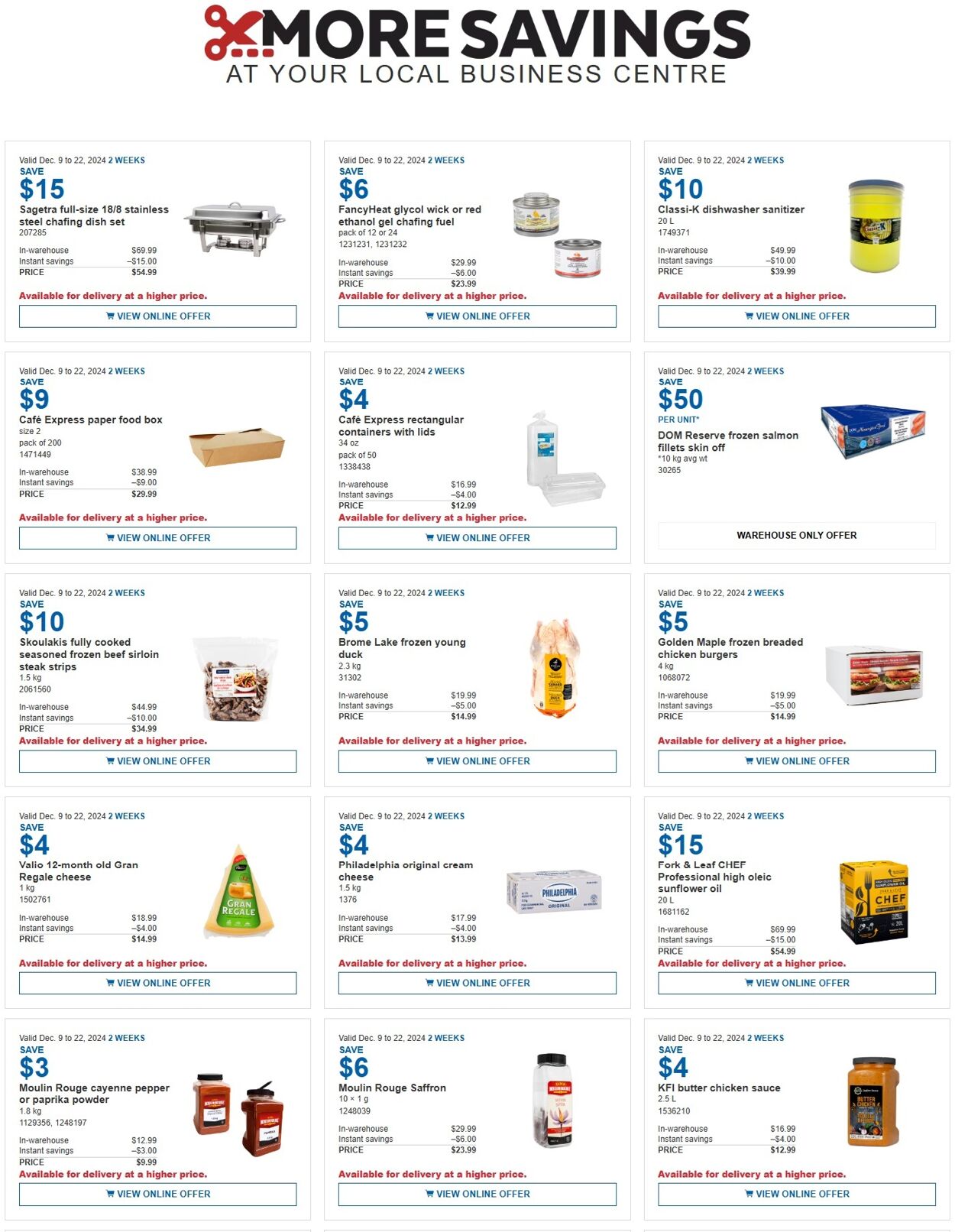 Flyer Costco - Costco Business Centre Instant Savings Flyer December 9 to 22 9 Dec 2024 - 22 Dec 2024