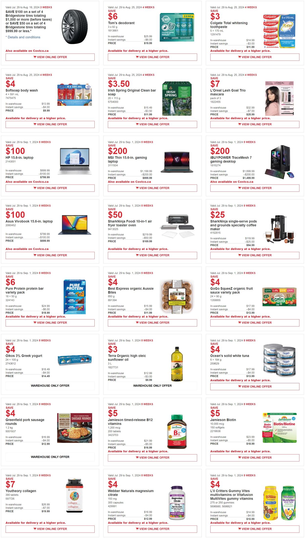 Flyer Costco 12.08.2024 - 01.09.2024