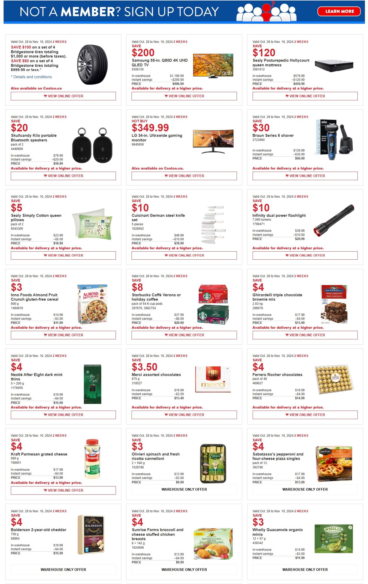 Flyer Costco - Costco (ON, West & Atlantic Canada) Weekly Savings October 28 to November 10 28 Oct 2024 - 10 Nov 2024