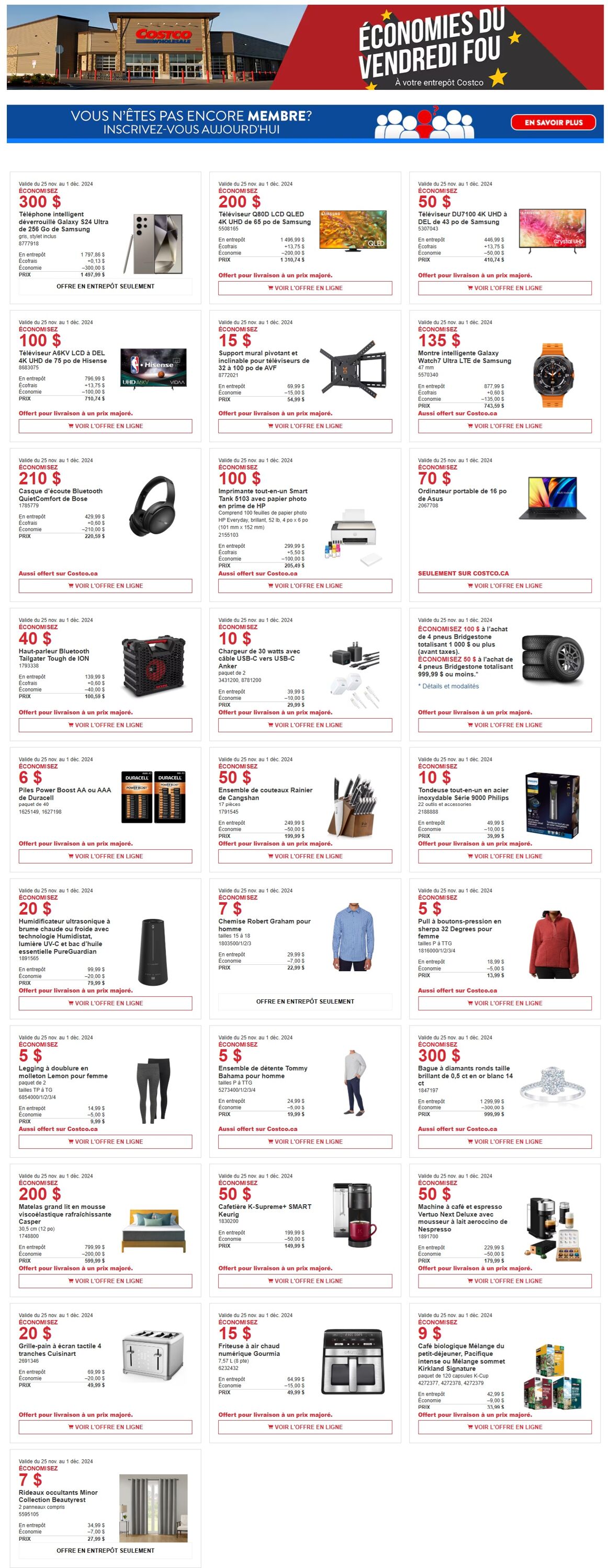 Flyer Costco - Costco (QC) Black Friday November 25 to December 1 25 Nov 2024 - 1 Dec 2024