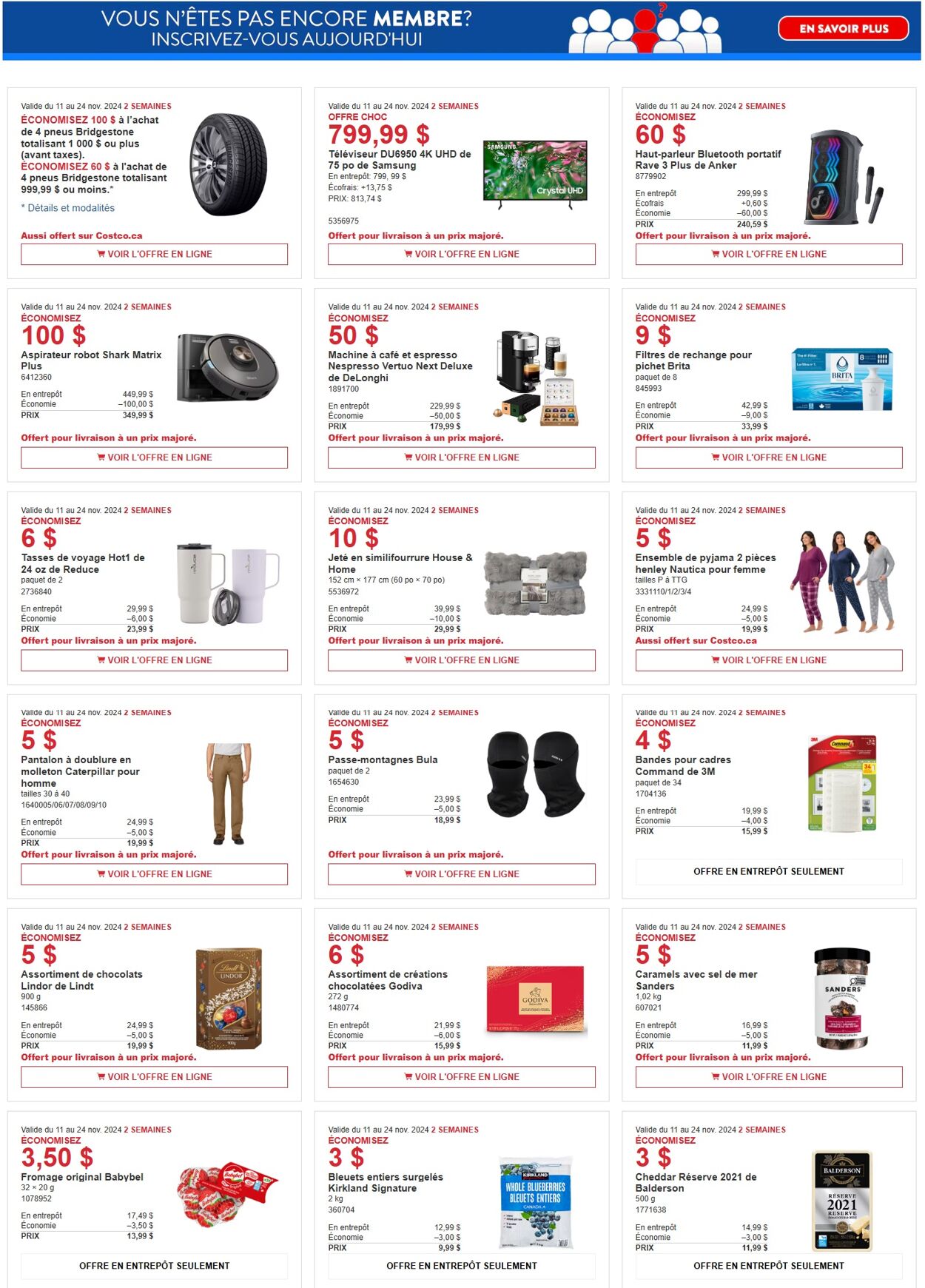 Flyer Costco - Costco (QC) Weekly Savings November 11 to 24 11 Nov 2024 - 24 Nov 2024