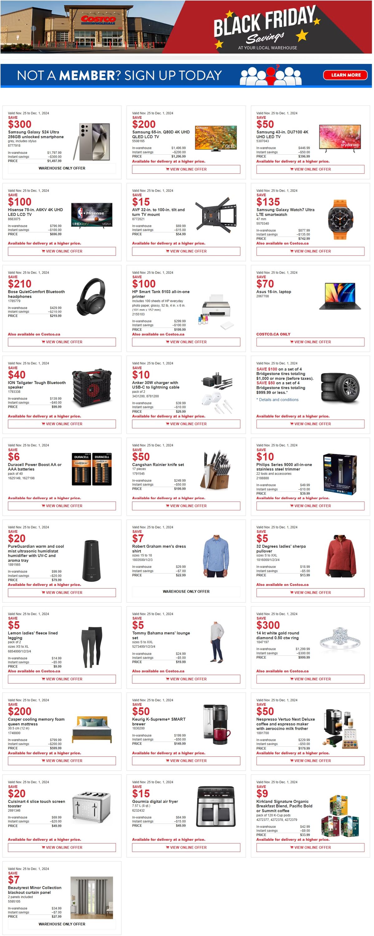 Flyer Costco 25.11.2024 - 01.12.2024