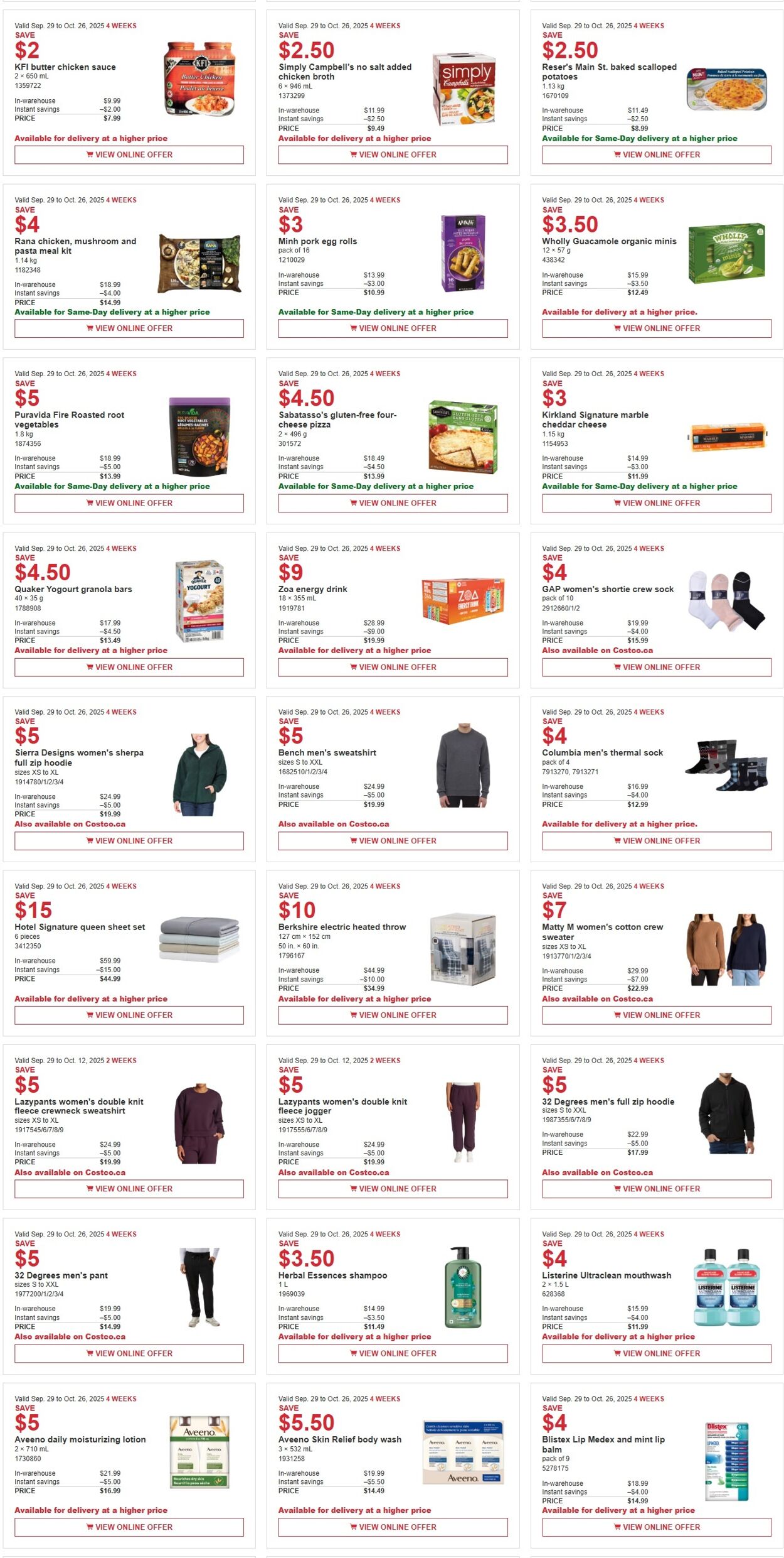 Flyer Costco 29.09.2025 - 26.10.2025