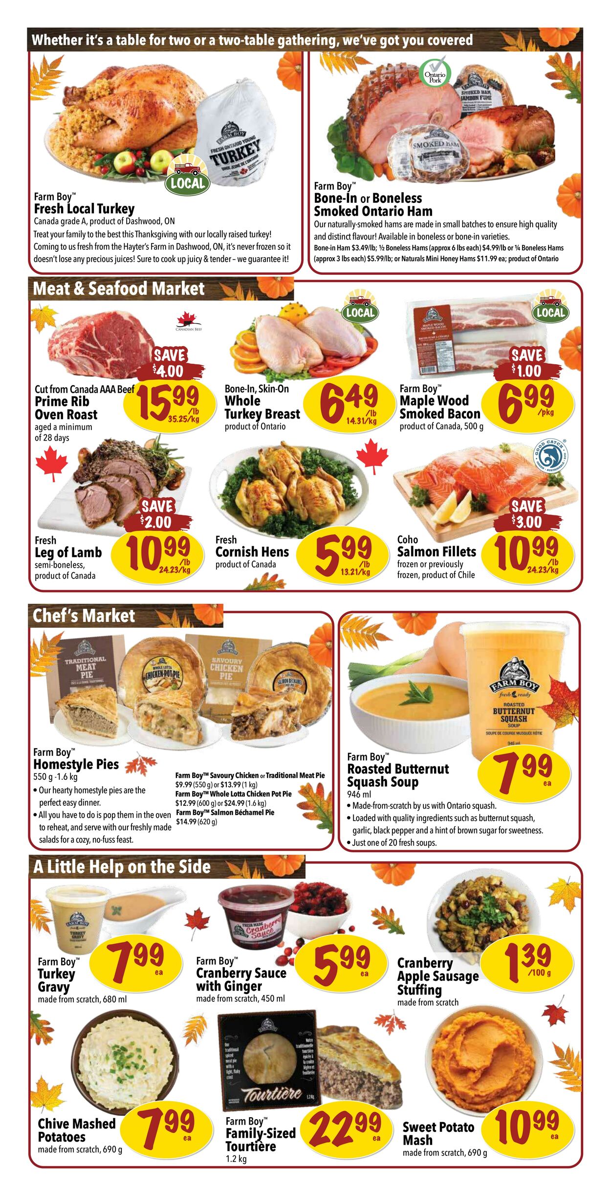 Farm Boy Promotional Flyer Thanksgiving Day Valid from 05.10 to 11.