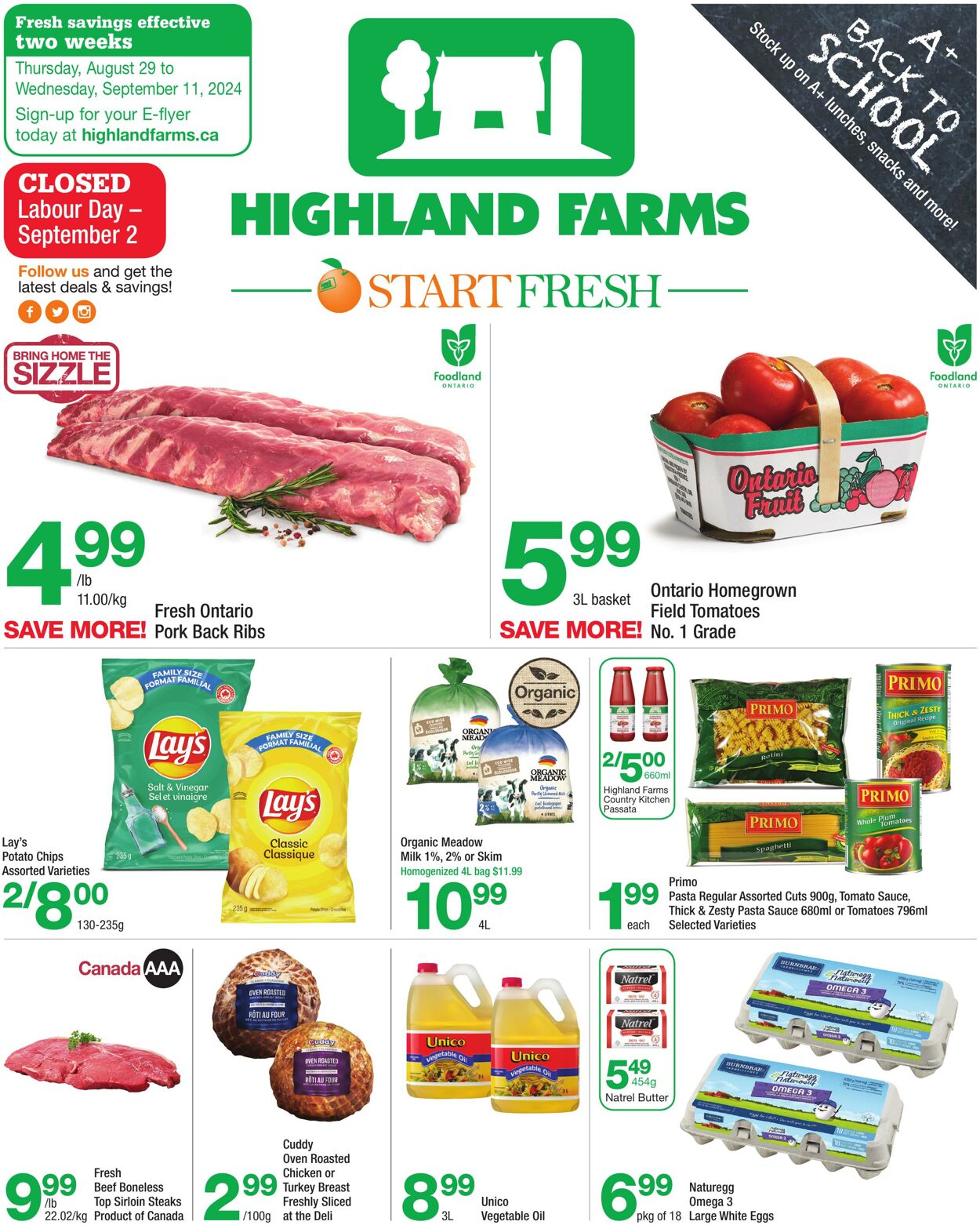 Highland Farms Promotional flyers