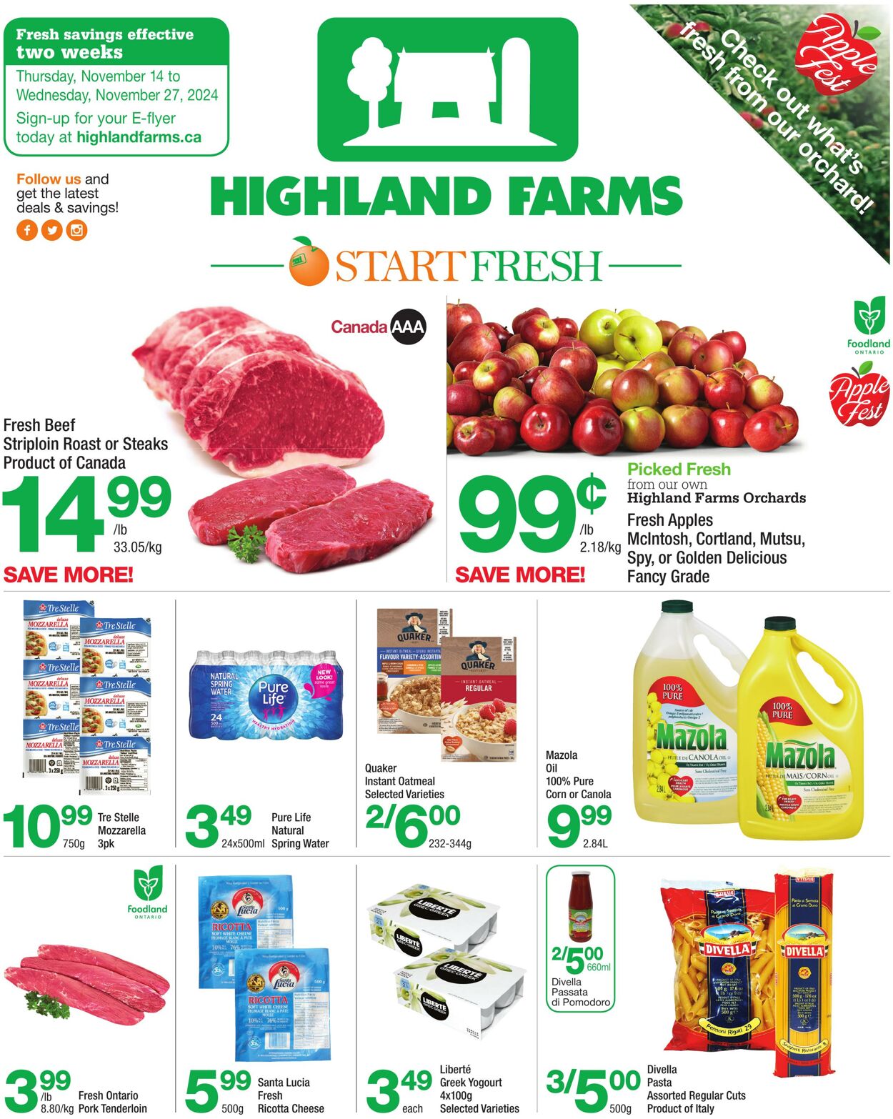 Highland Farms Promotional flyers