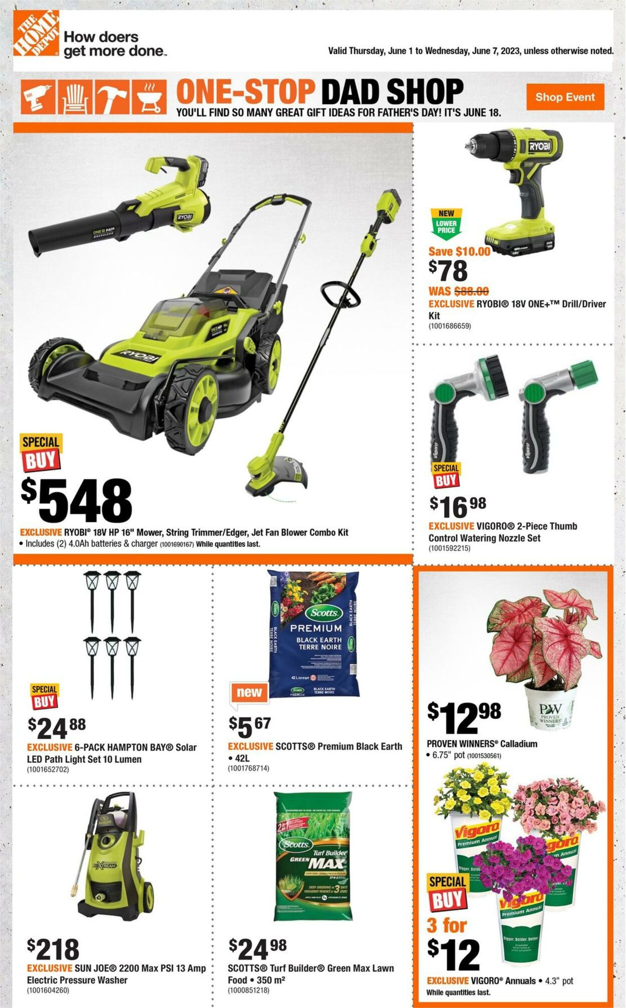 Home Depot Promotional Flyer Father's Day Valid from 01.06 to 07.06