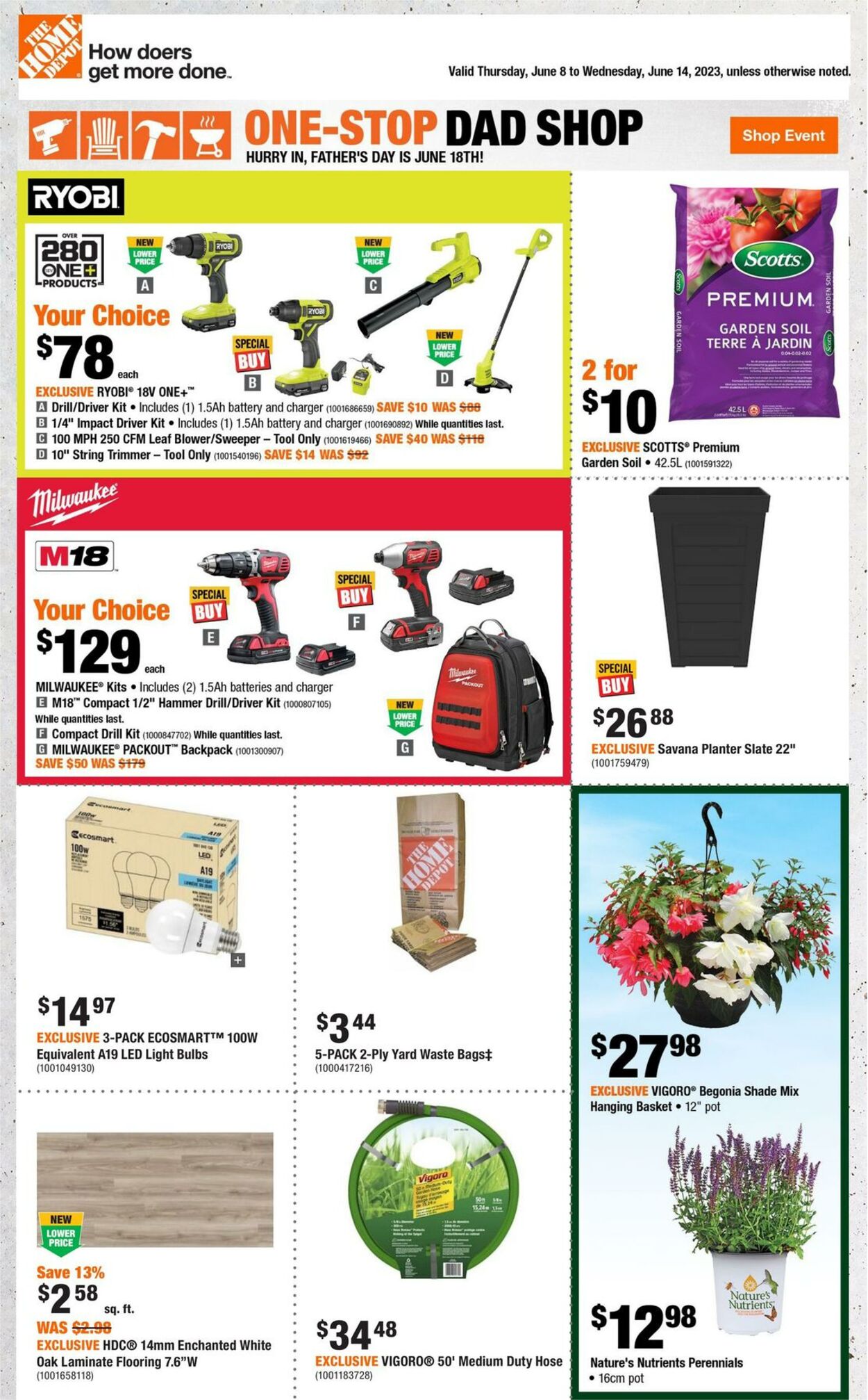 Home Depot Promotional Flyer Father's Day Valid from 08.06 to 14.06