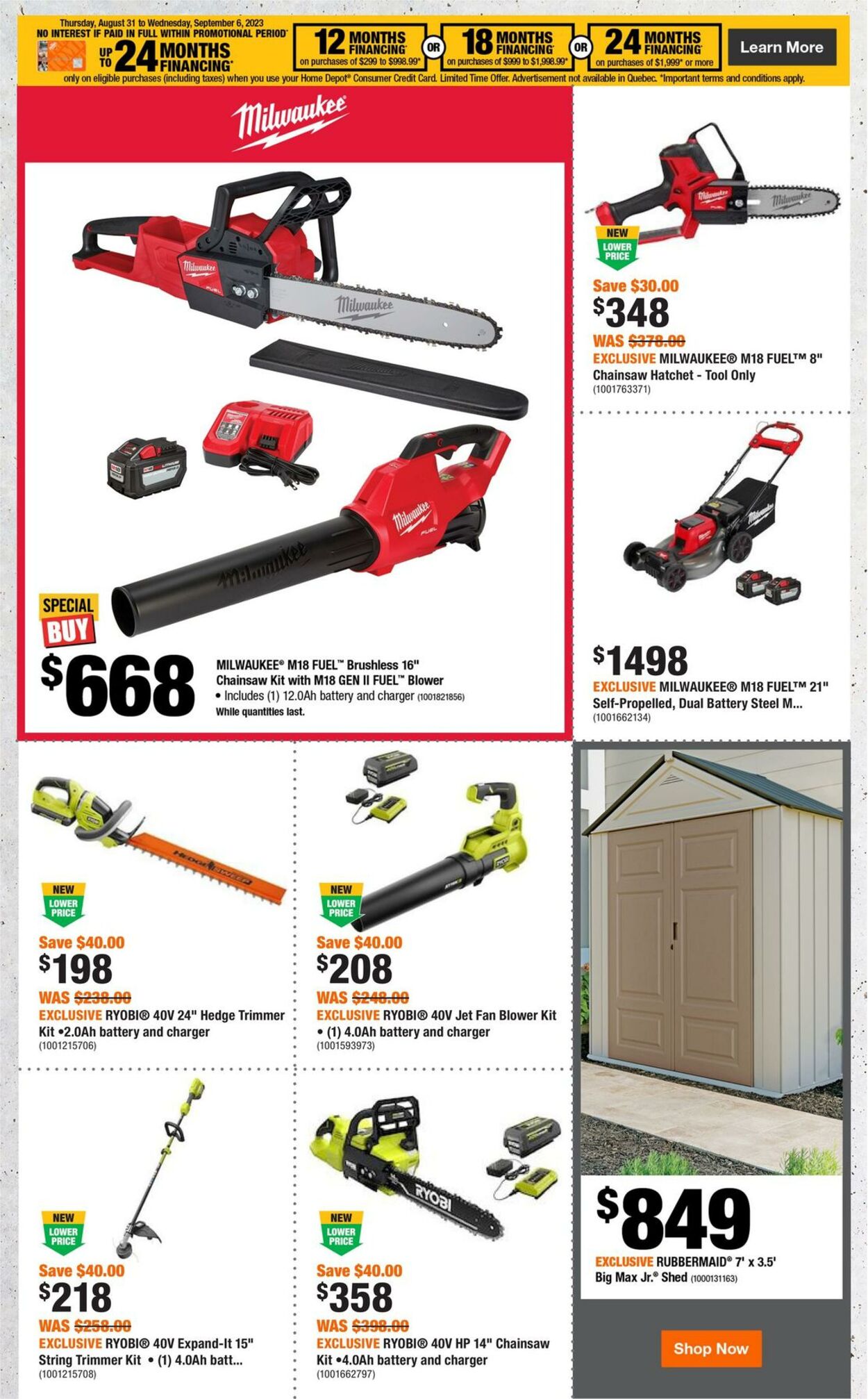 Flyer Home Depot 31.08.2023 - 06.09.2023