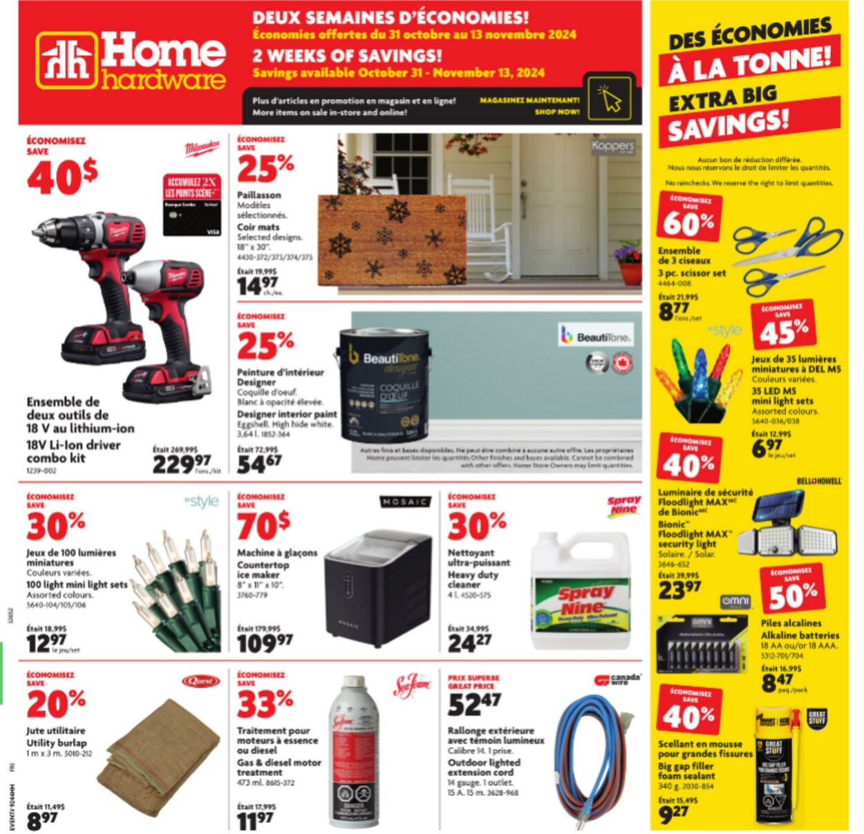 Flyer Home Hardware 31.10.2024 - 13.11.2024