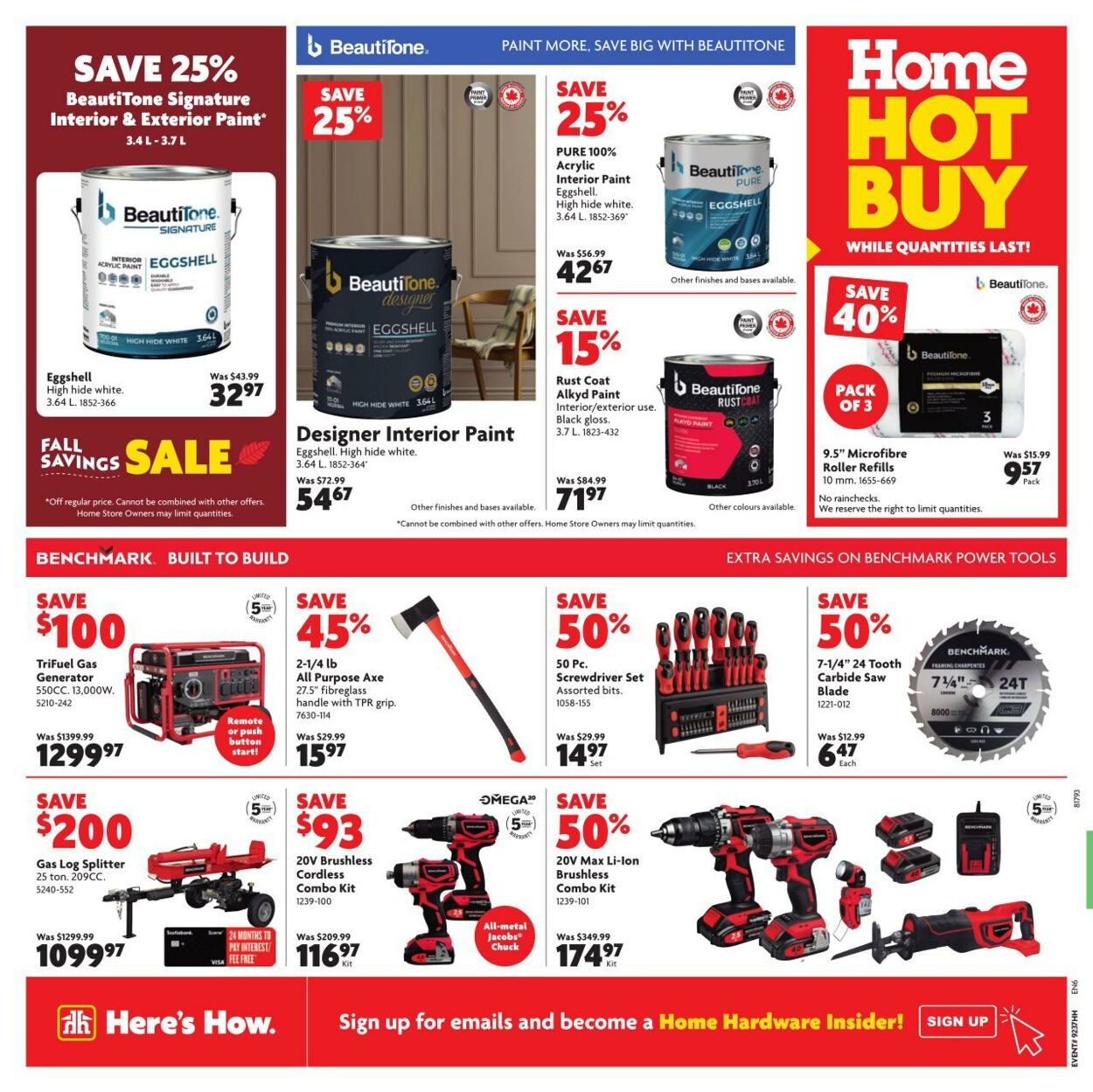 Flyer Home Hardware 12.09.2024 - 25.09.2024