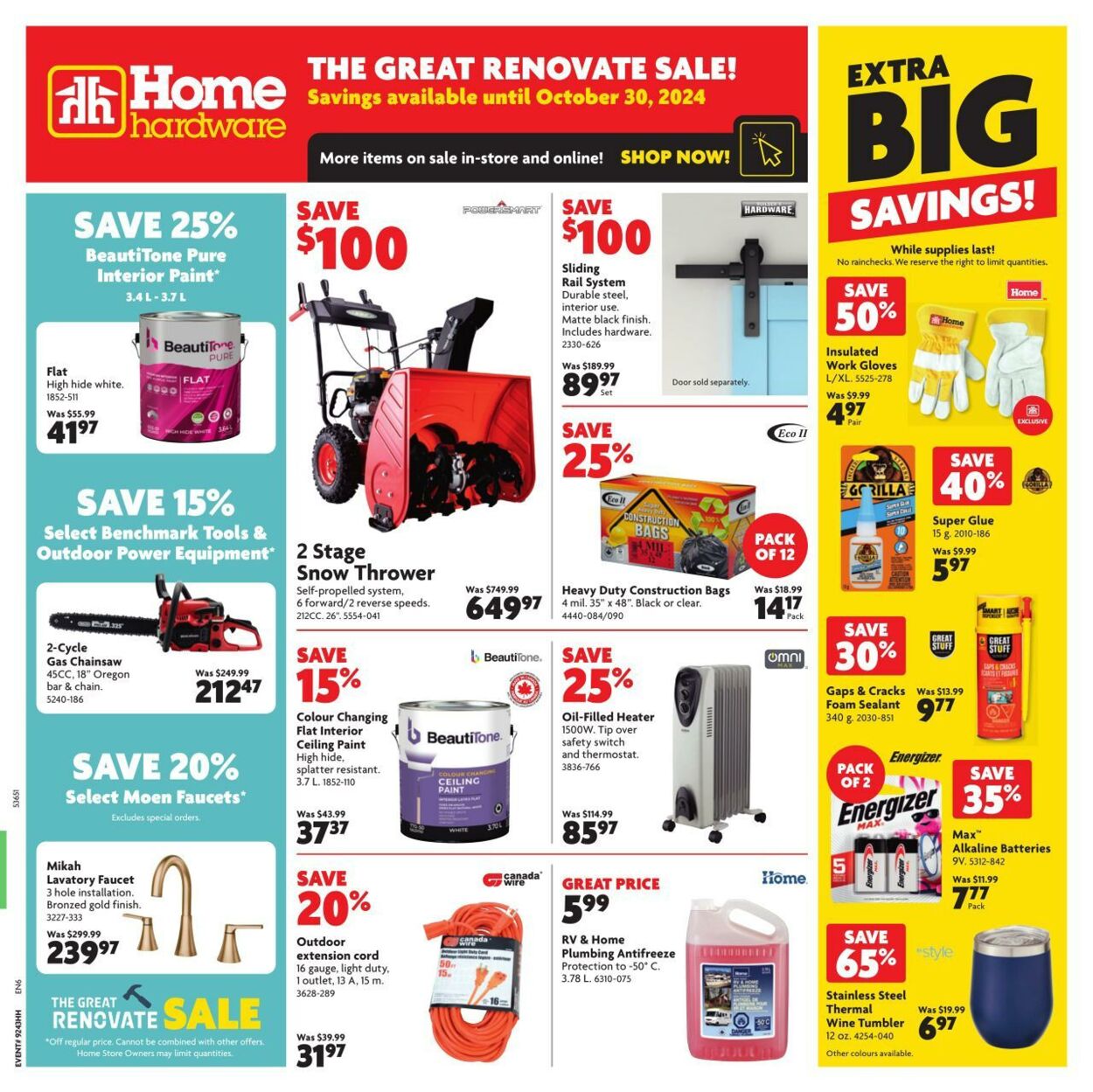 Flyer Home Hardware 24.10.2024 - 30.10.2024