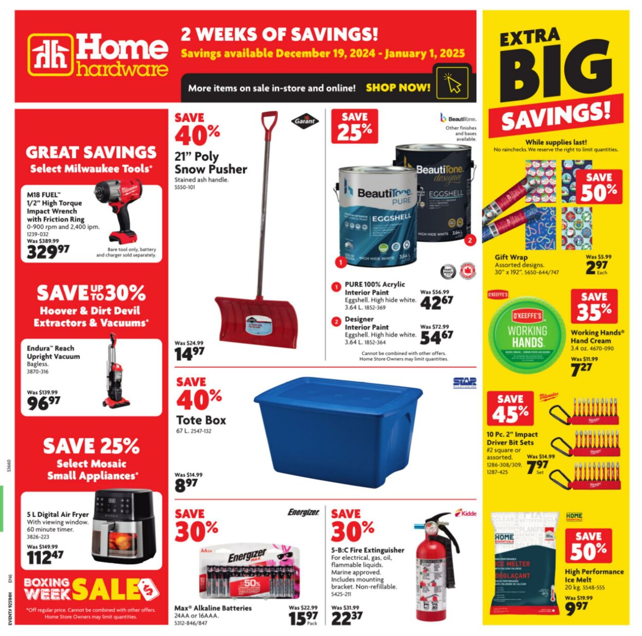 Flyer Home Hardware 19.12.2024 - 03.01.2025