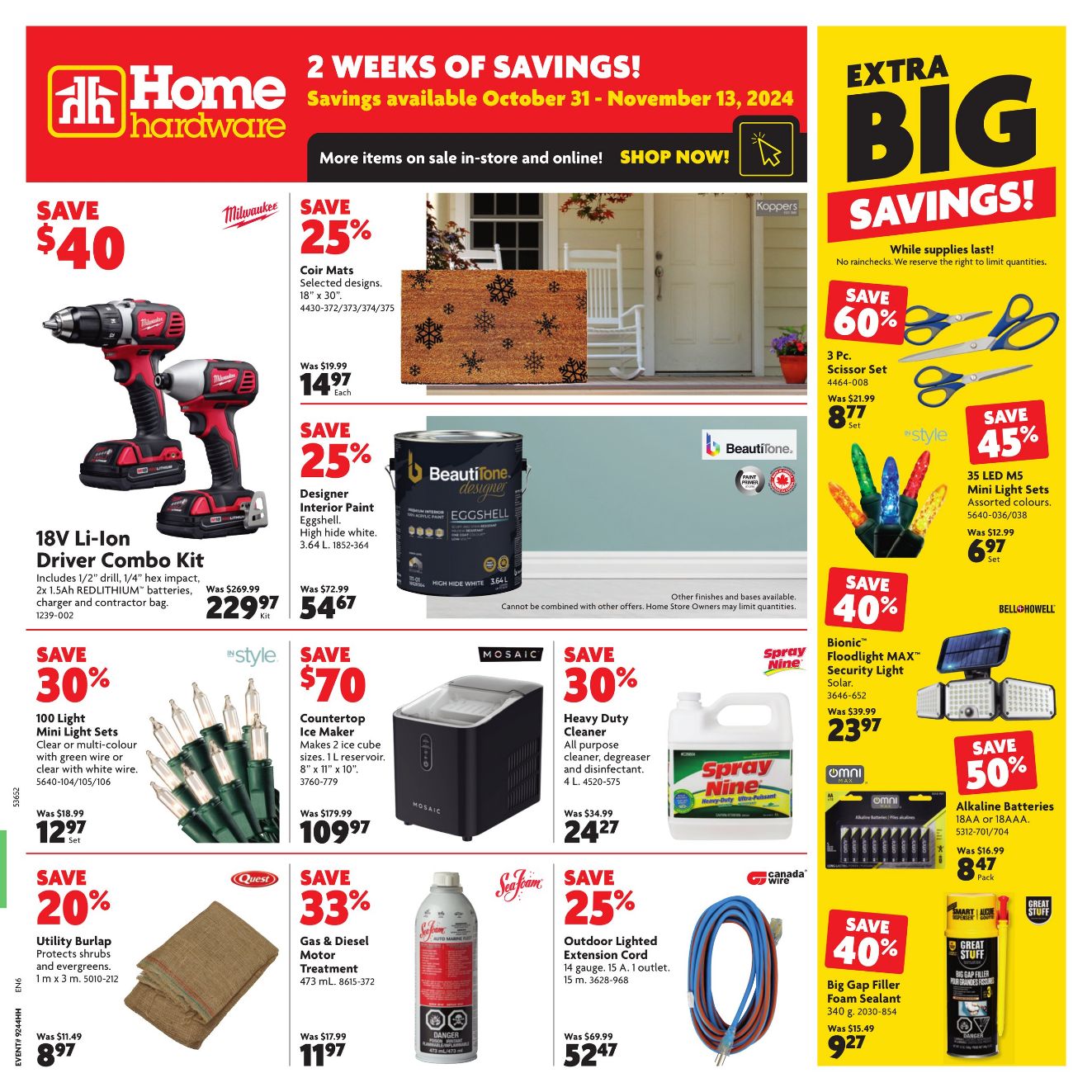 Flyer Home Hardware 31.10.2024 - 13.11.2024