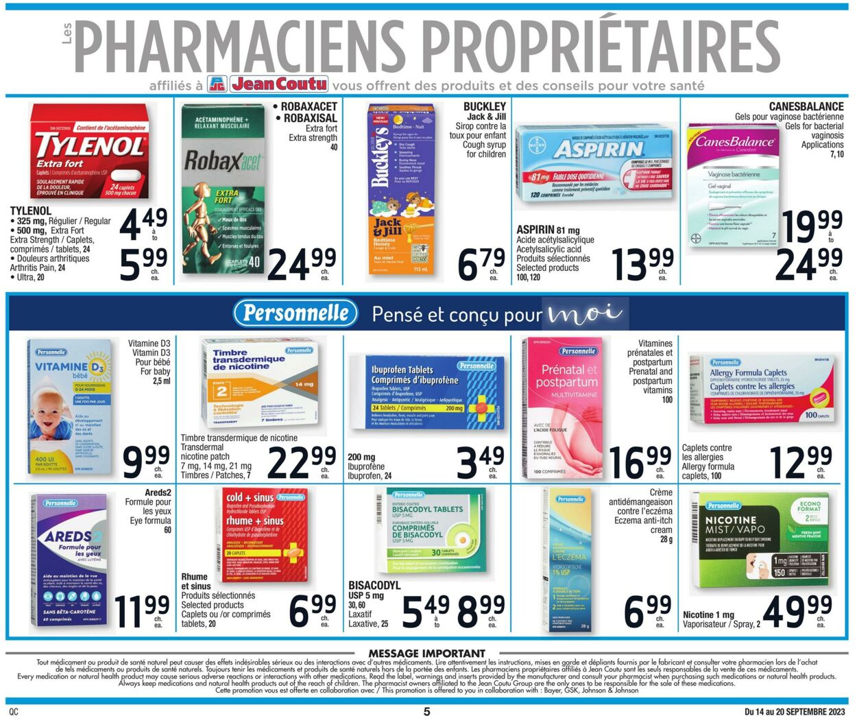 Flyer Jean Coutu 14.09.2023 - 20.09.2023