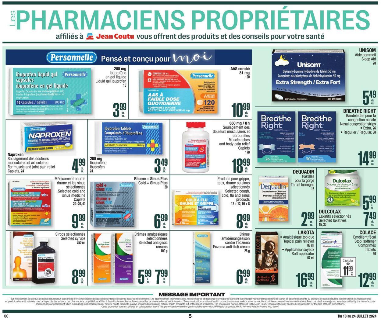 Flyer Jean Coutu 18.07.2024 - 24.07.2024