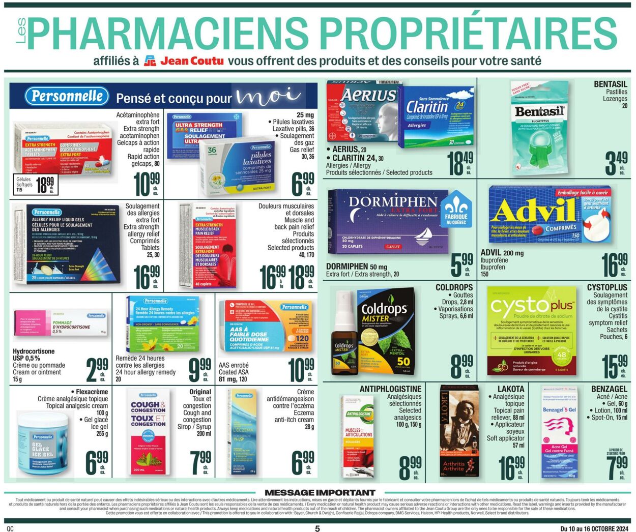 Flyer Jean Coutu 10.10.2024 - 16.10.2024