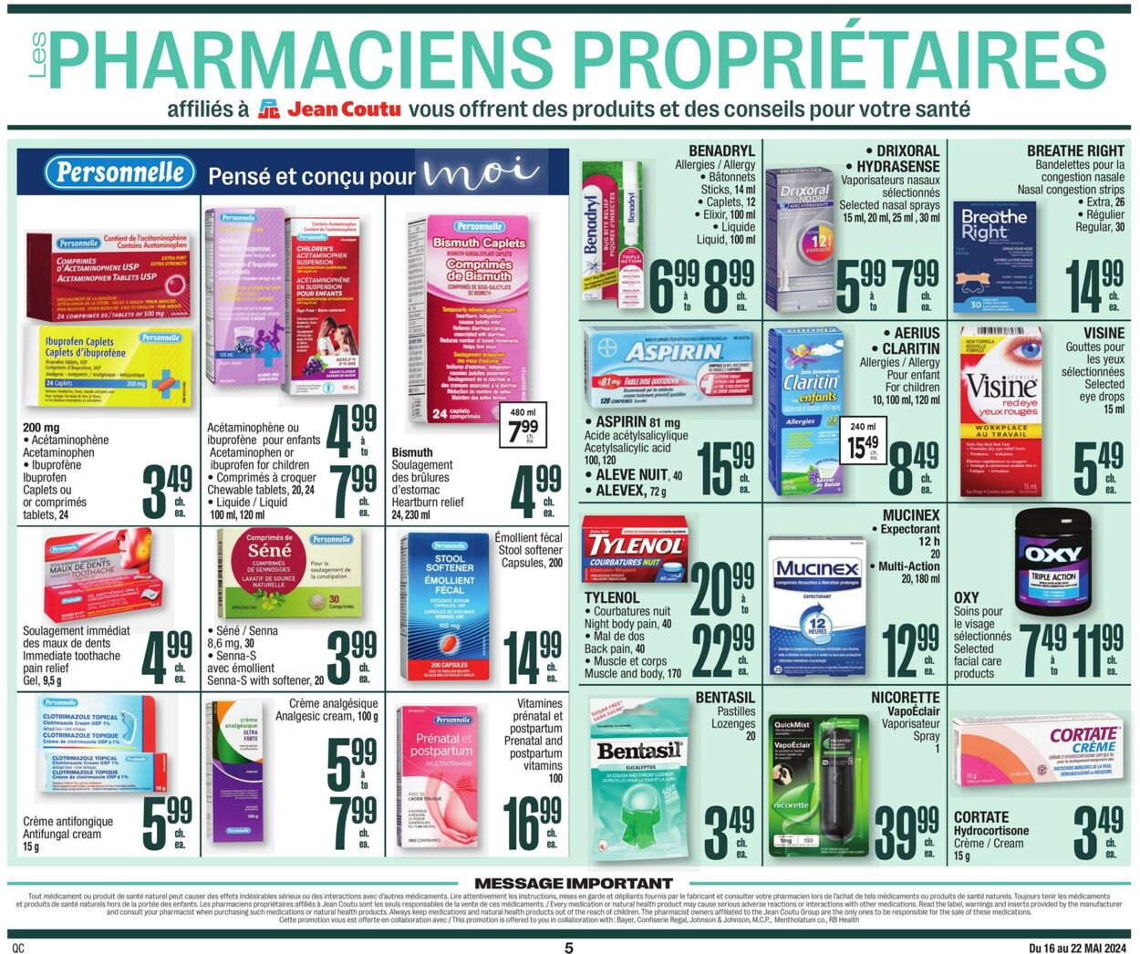 Flyer Jean Coutu 16.05.2024 - 22.05.2024