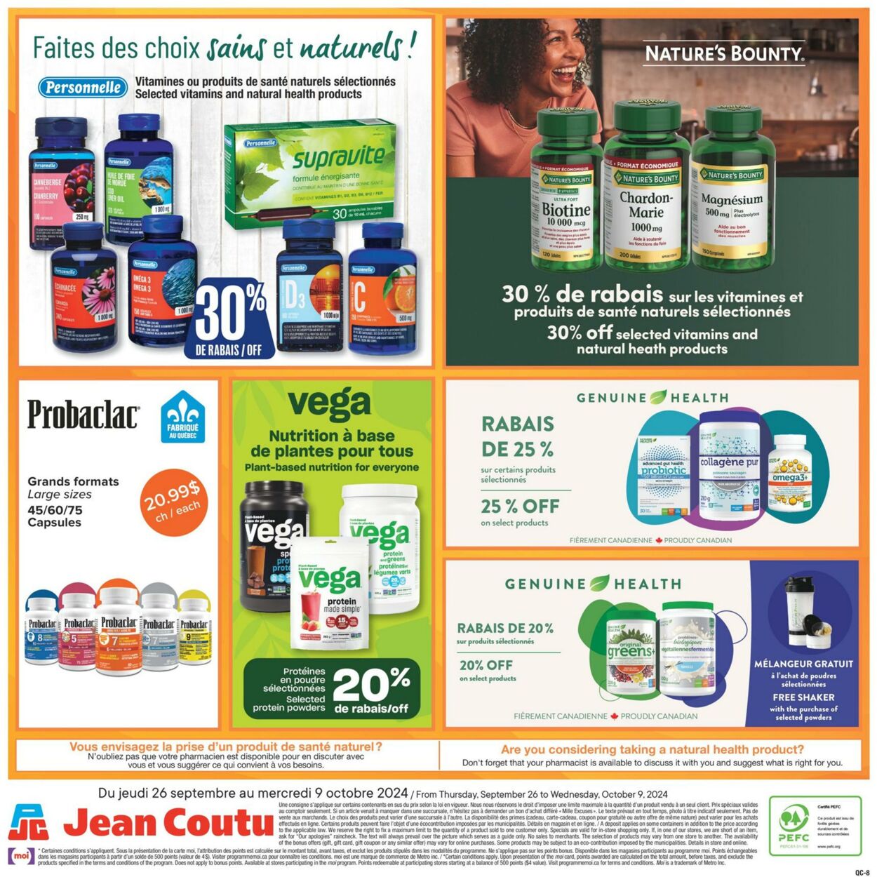 Flyer Jean Coutu 26.09.2024 - 09.10.2024