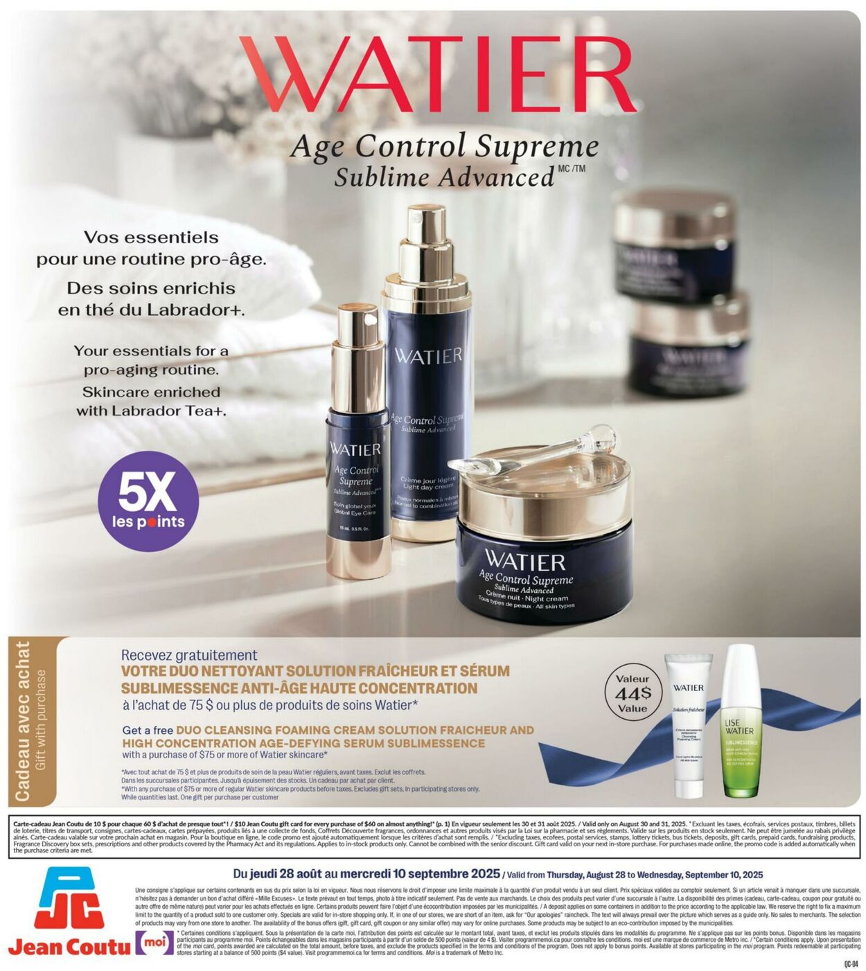 Flyer Jean Coutu 28.08.2025 - 10.09.2025
