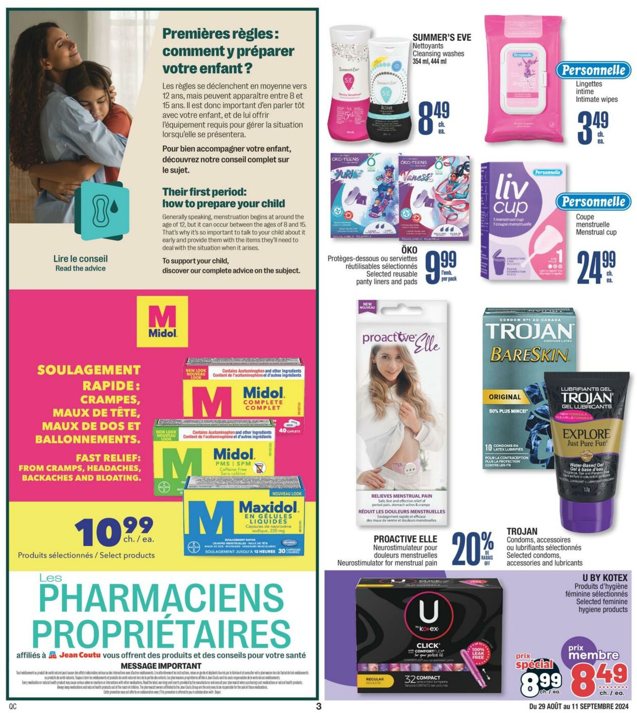 Flyer Jean Coutu 29.08.2024 - 11.09.2024