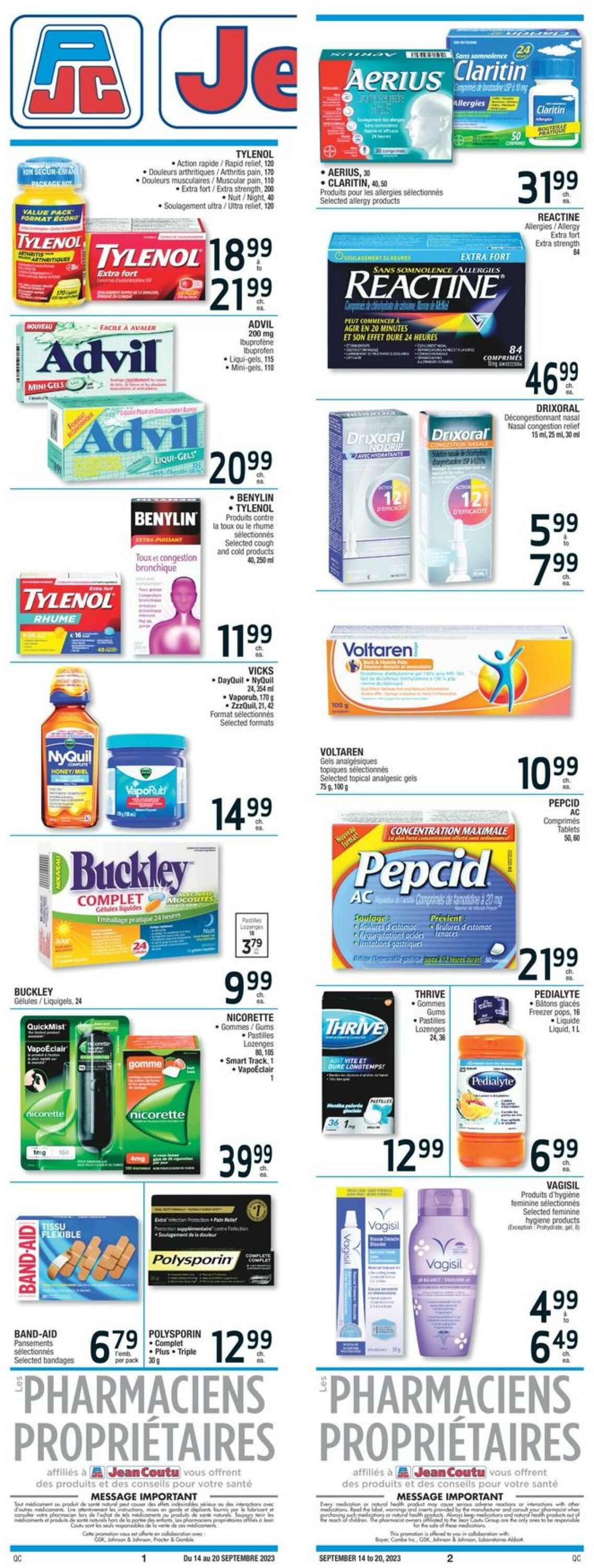 Flyer Jean Coutu 14.09.2023 - 20.09.2023