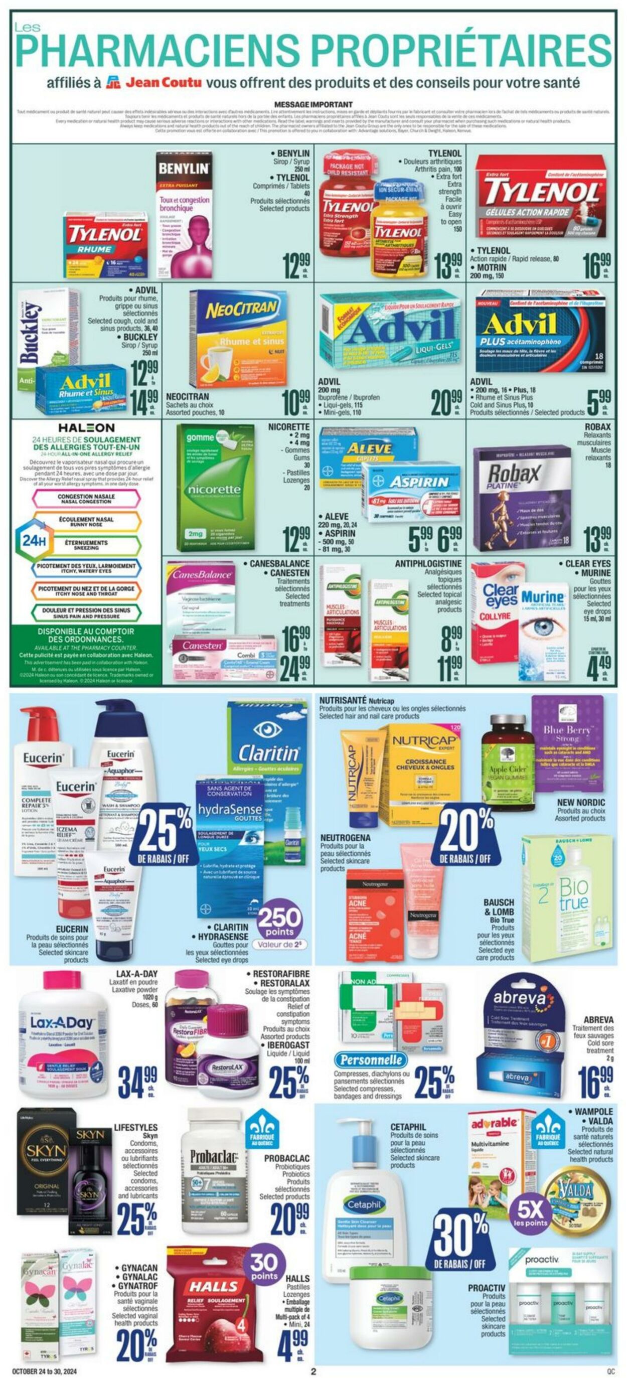 Flyer Jean Coutu 24.10.2024 - 30.10.2024