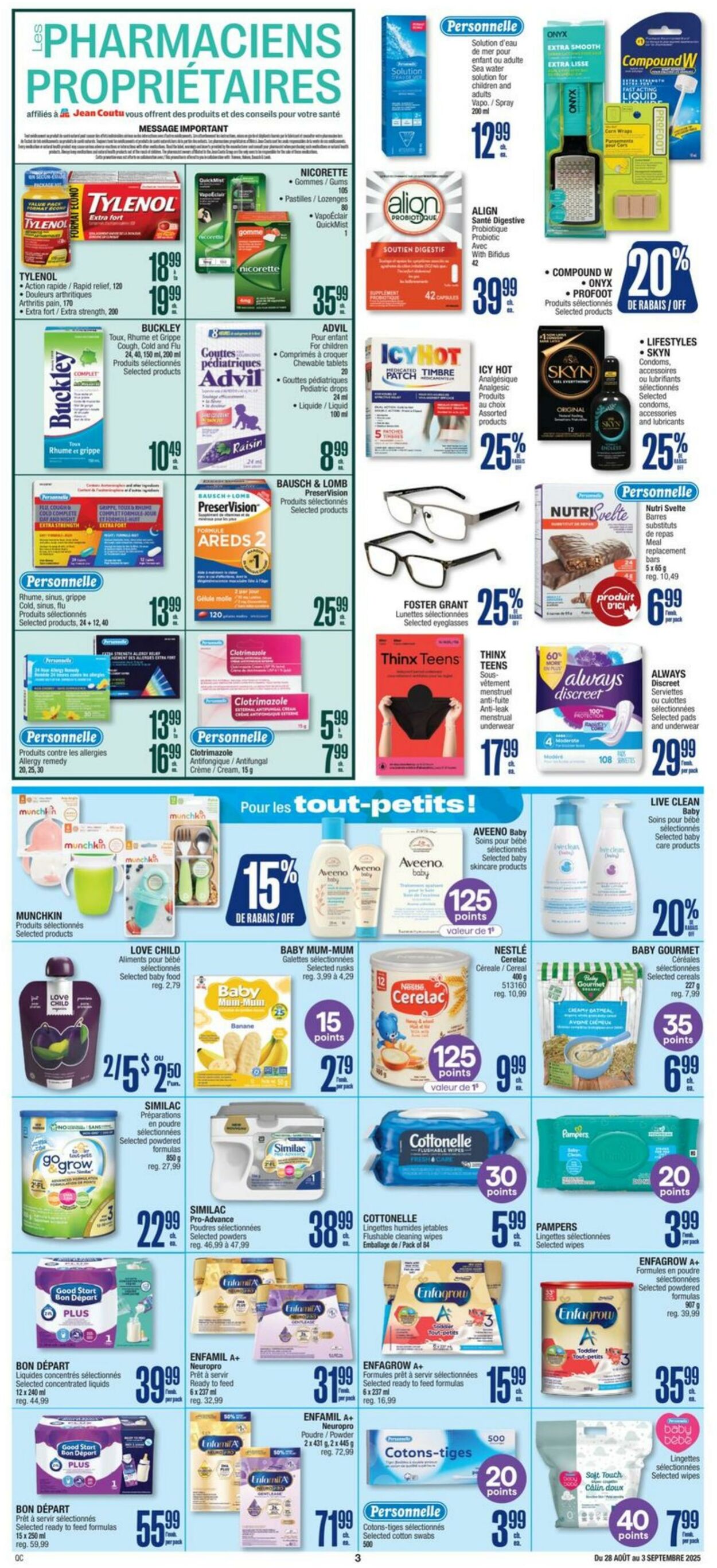 Flyer Jean Coutu 28.08.2025 - 03.09.2025
