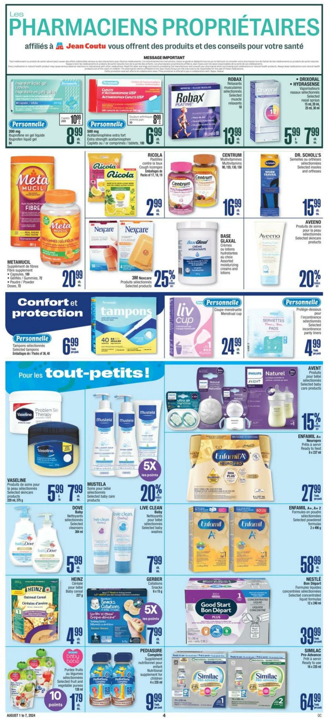 Flyer Jean Coutu 01.08.2024 - 07.08.2024