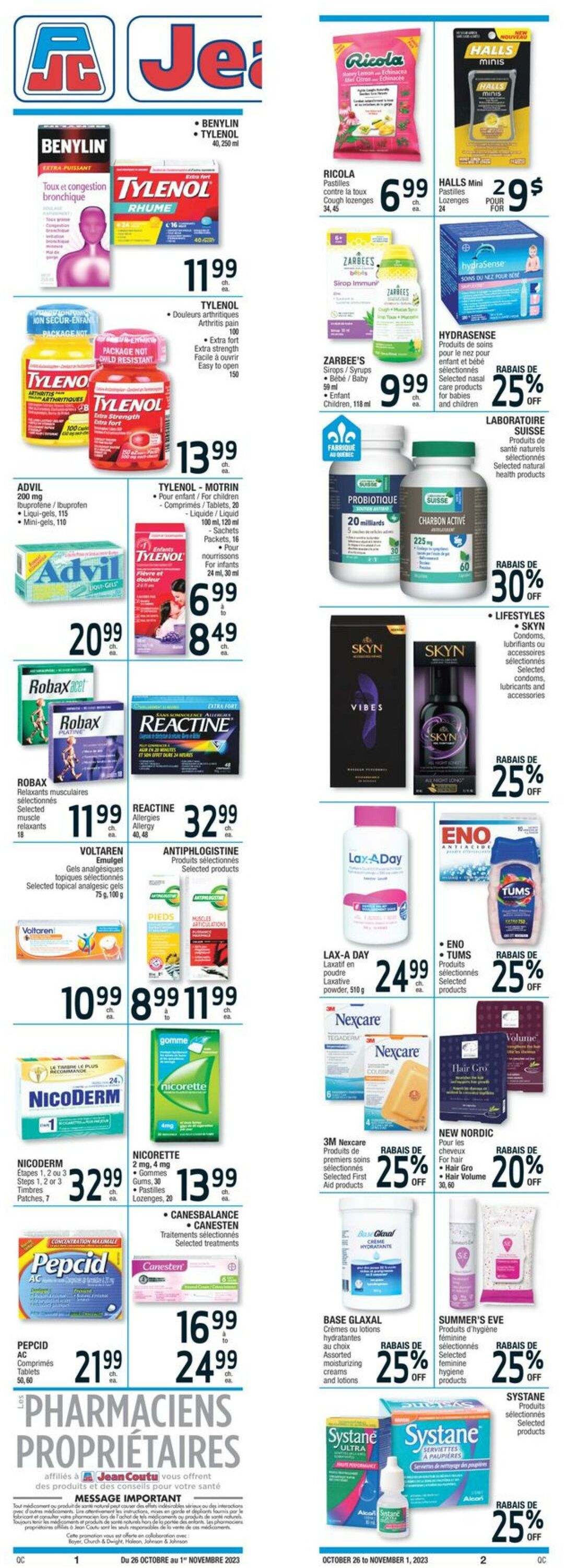 Flyer Jean Coutu 26.10.2023 - 01.11.2023