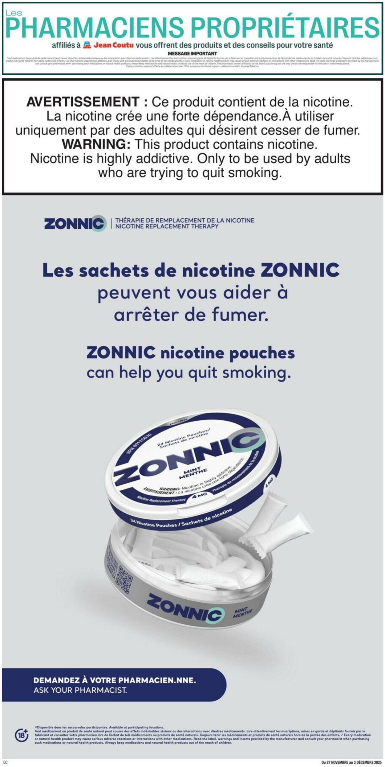 Flyer Jean Coutu 27.11.2025 - 03.12.2025