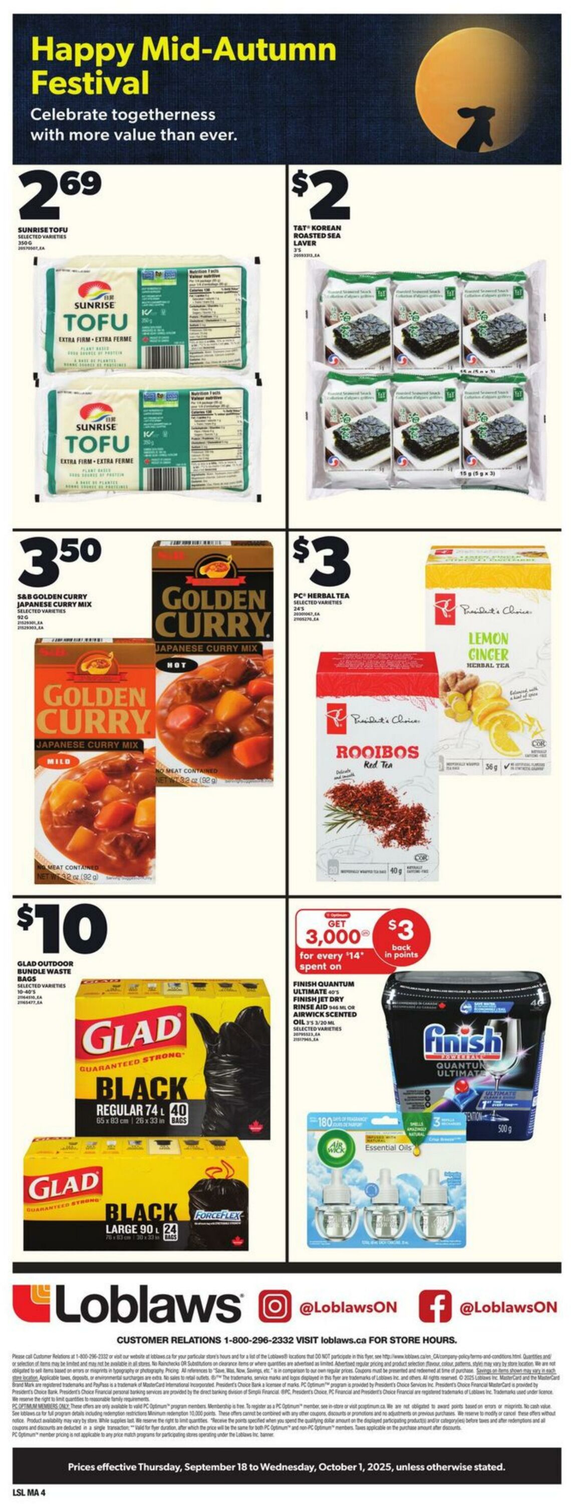 Flyer Loblaws 18.09.2025 - 01.10.2025