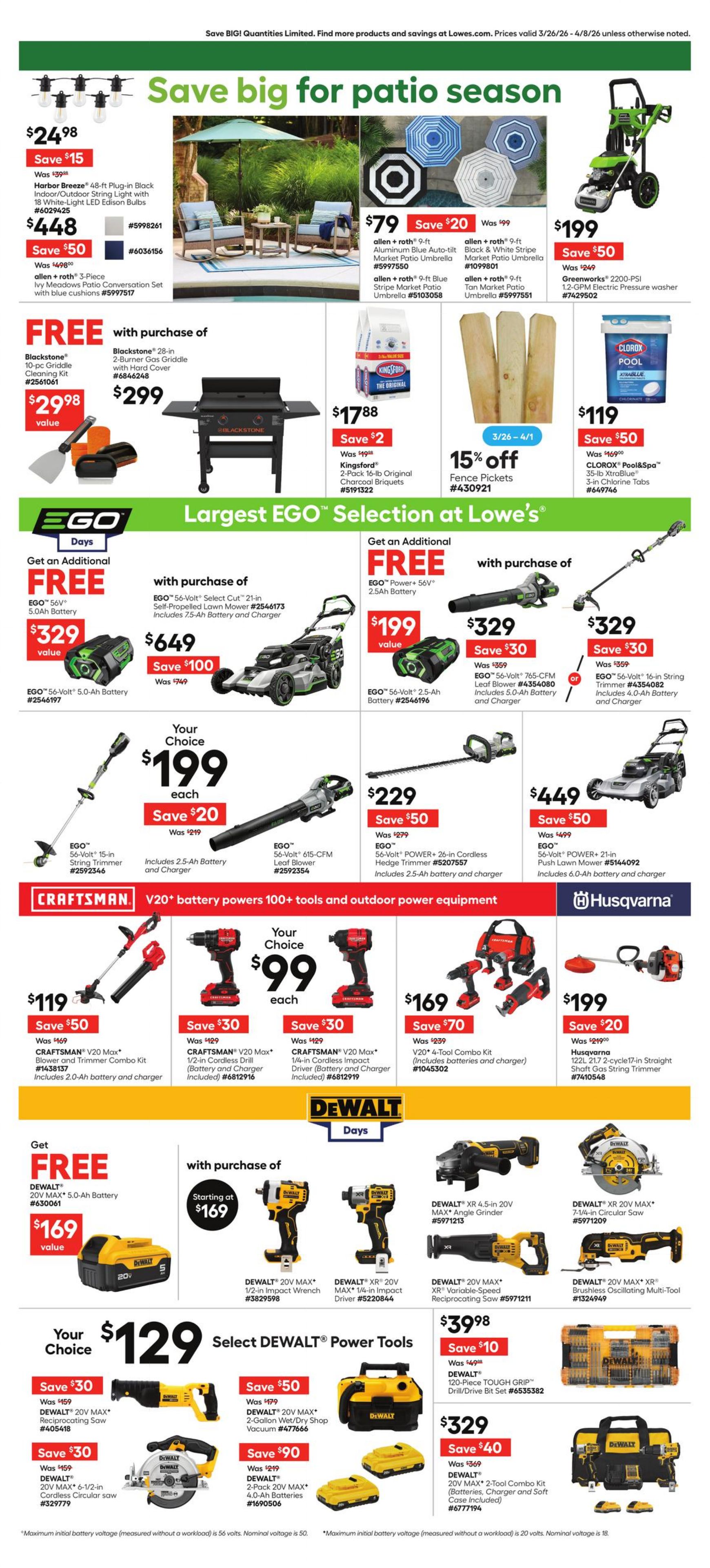 Flyer Lowe's 26.03.2026 - 08.04.2026
