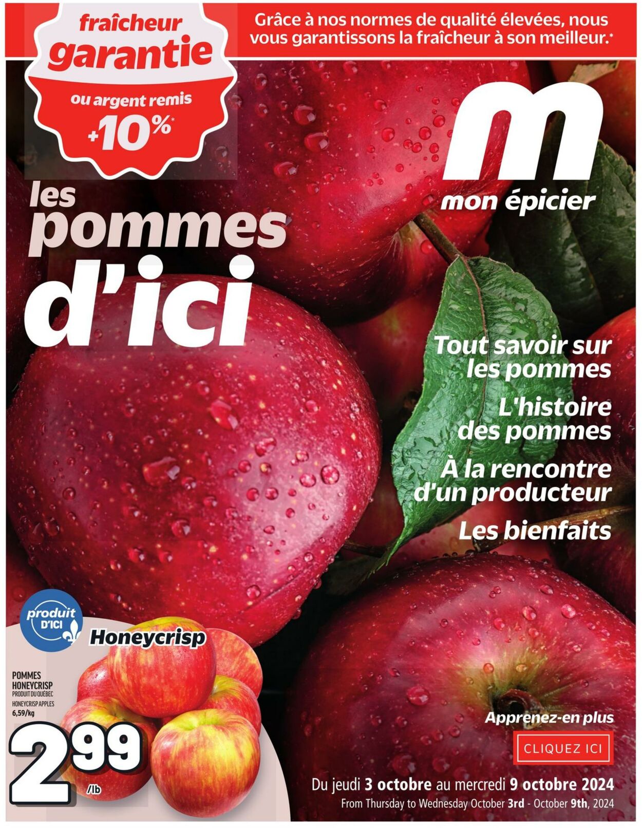 Flyer Metro - les pommes d'ici - Metro Plus 3 Oct 2024 - 9 Oct 2024