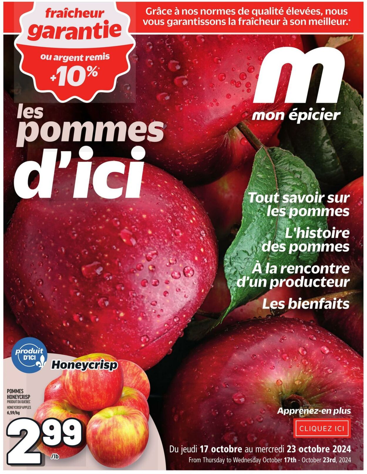 Flyer Metro - les pommes d'ici - Metro Plus 17 Oct 2024 - 23 Oct 2024