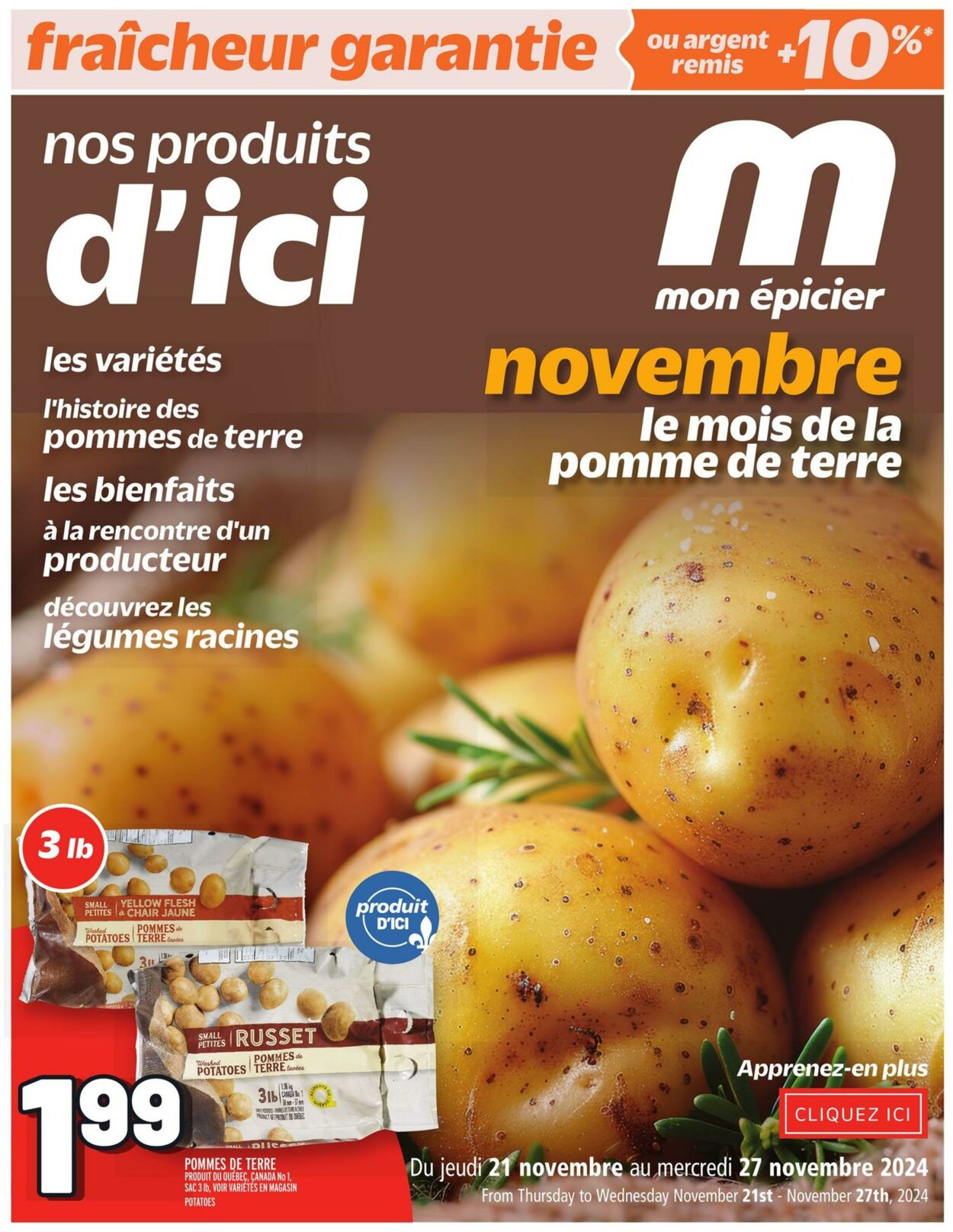 Flyer Metro - nos produits d'ici - Metro Plus 21 Nov 2024 - 27 Nov 2024